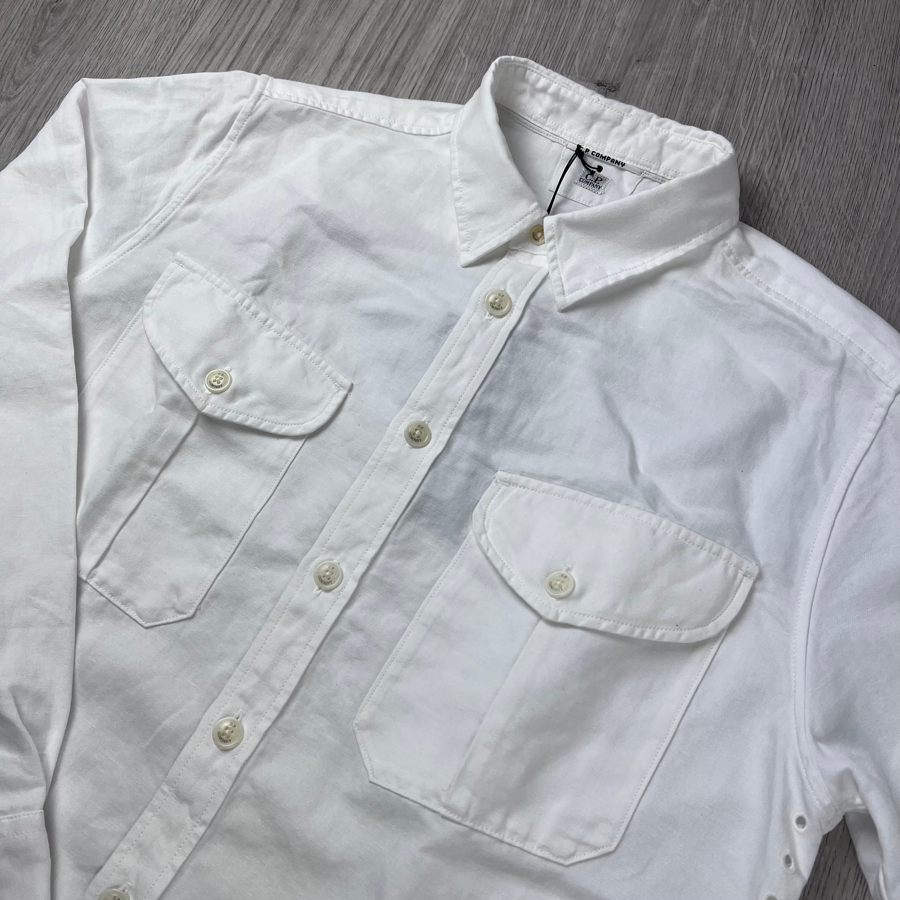 CP Company Button Overshirt - White