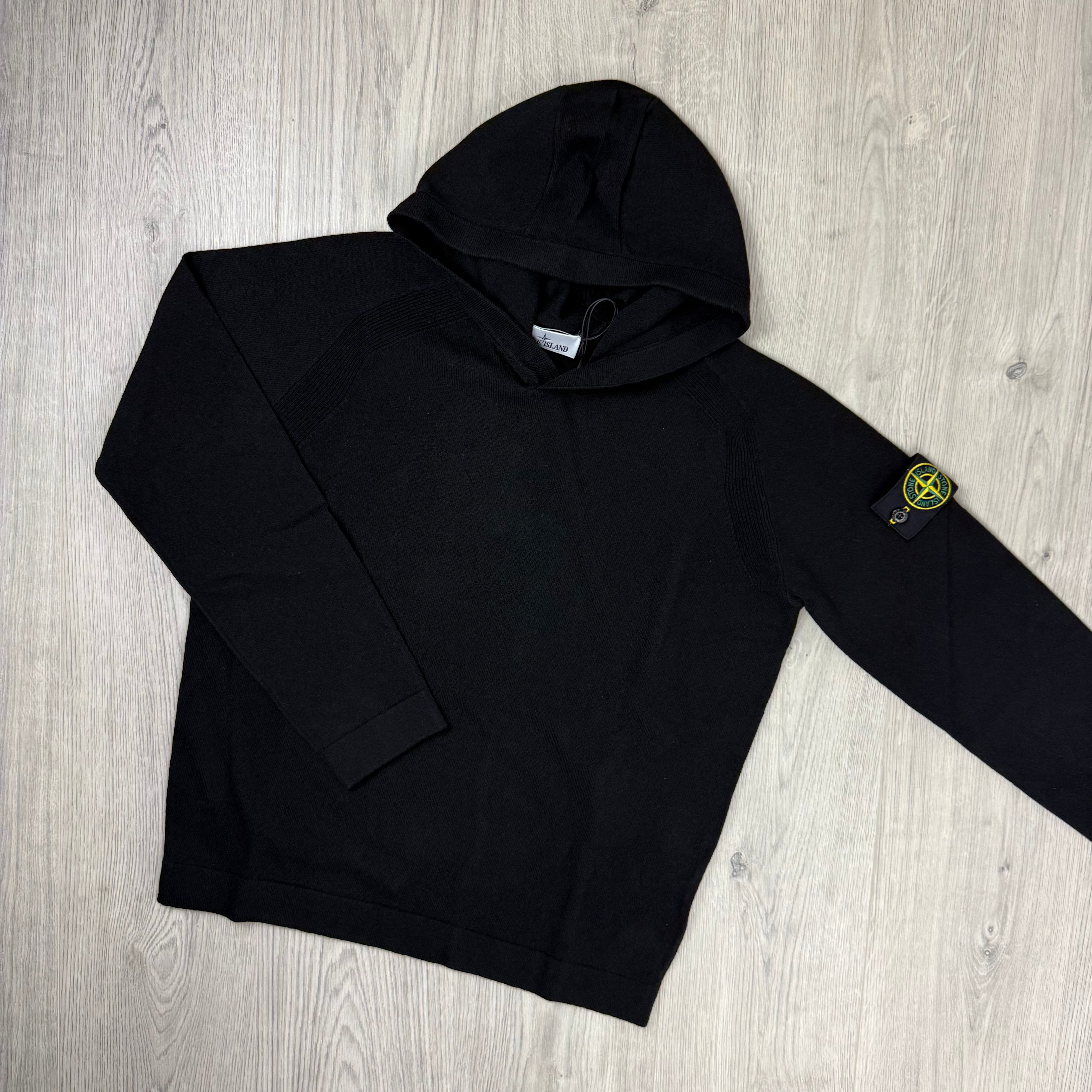 Stone Island Knit Hoodie - Black