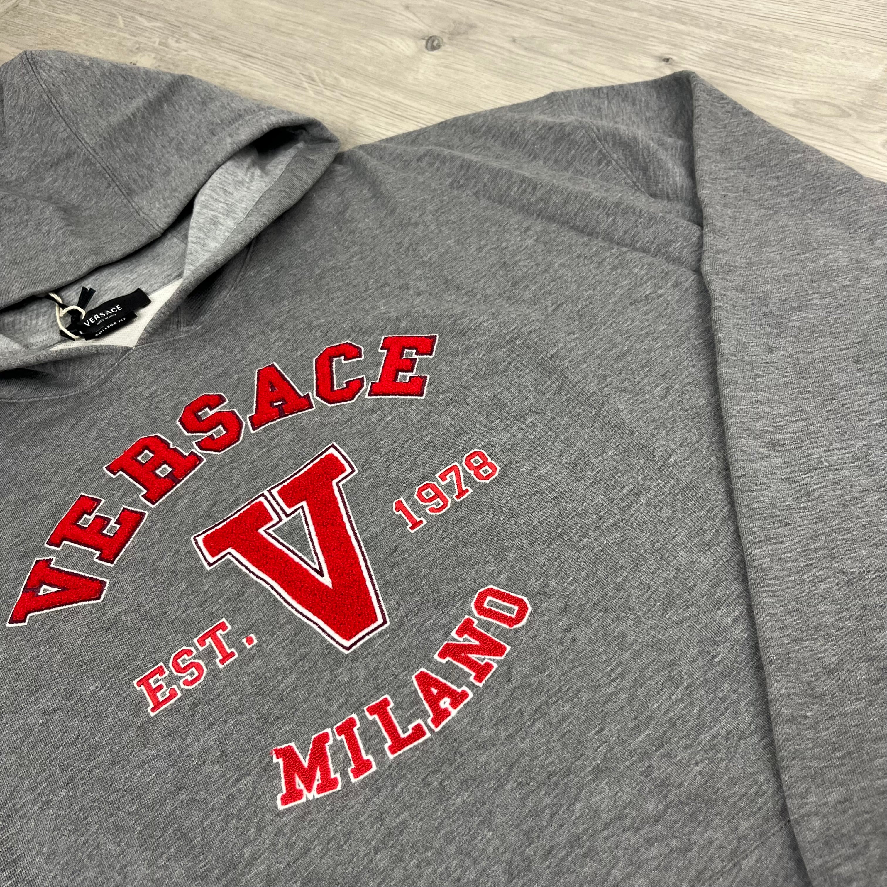 Versace Oversized College Hoodie - Grey
