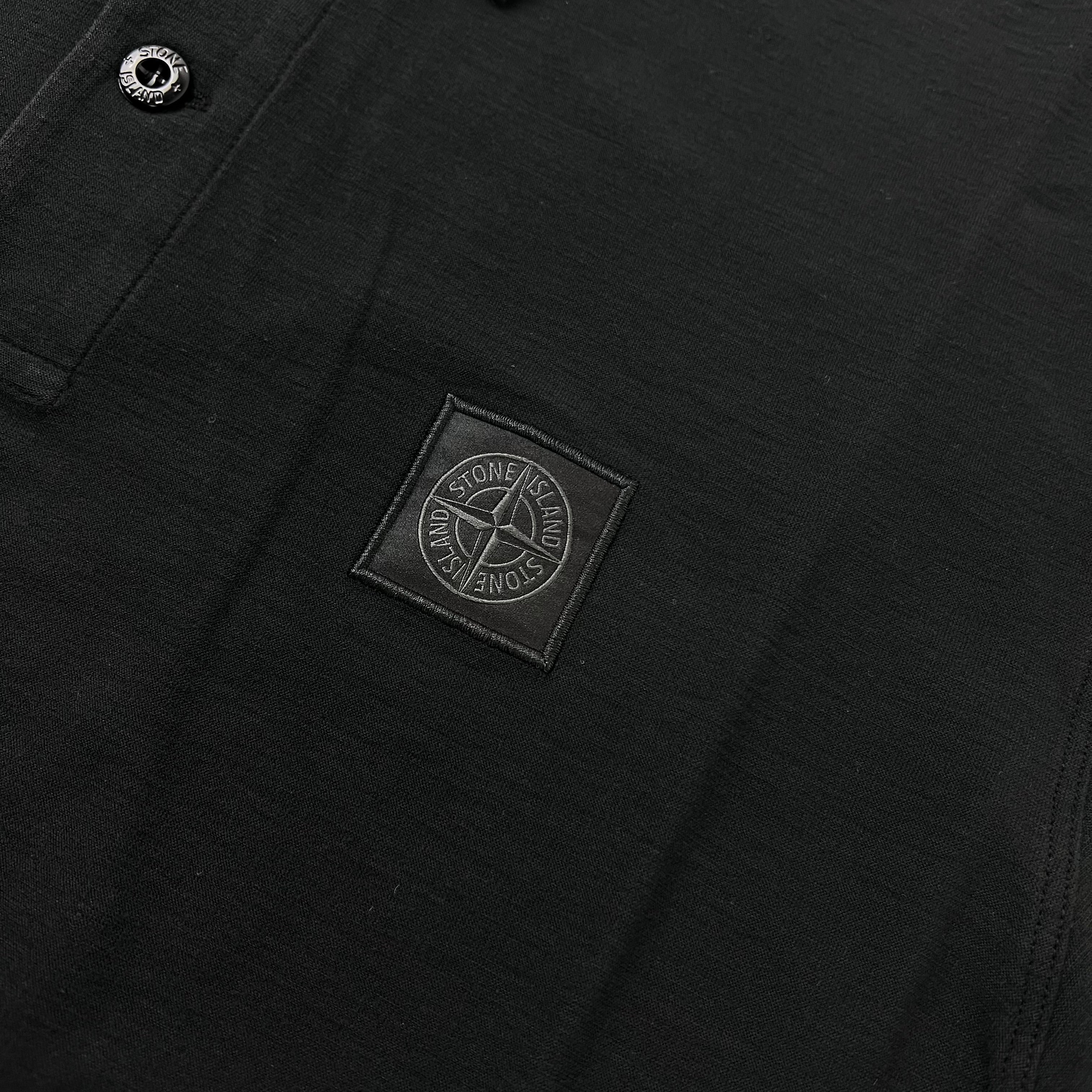 Stone Island Ghost Patch Polo Shirt - Black