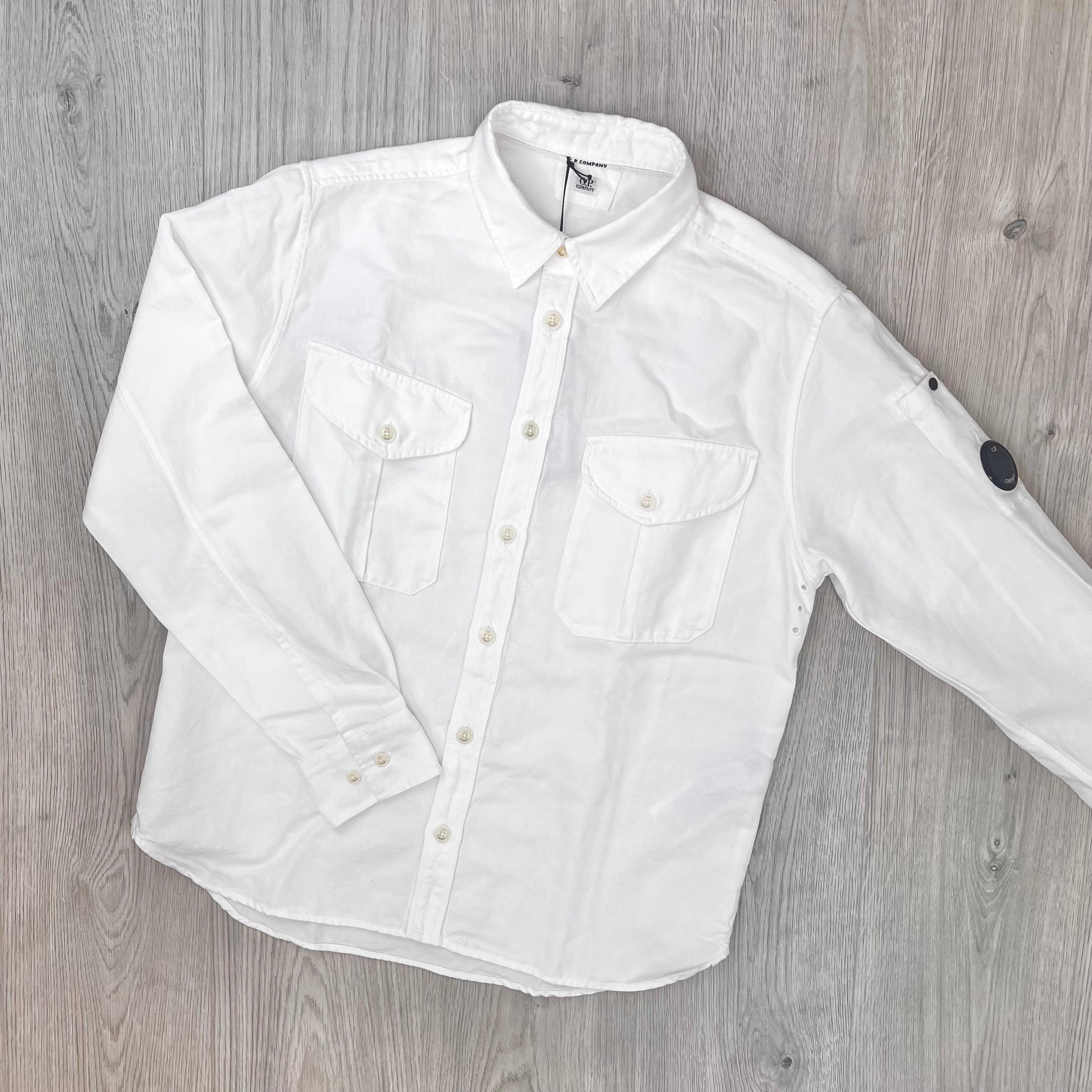 CP Company Button Overshirt - White