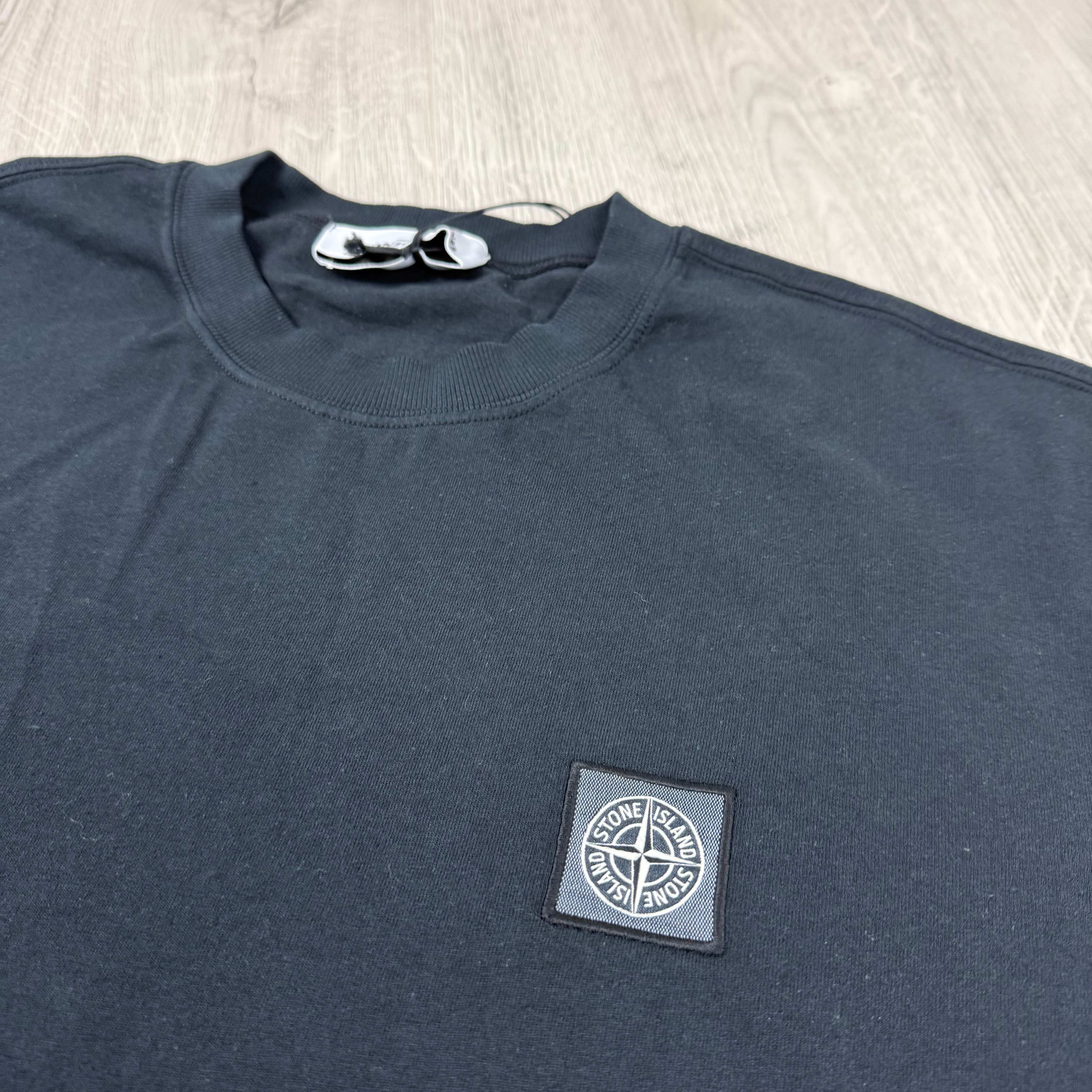 Stone Island Combed Organic Patch T-Shirt - Black