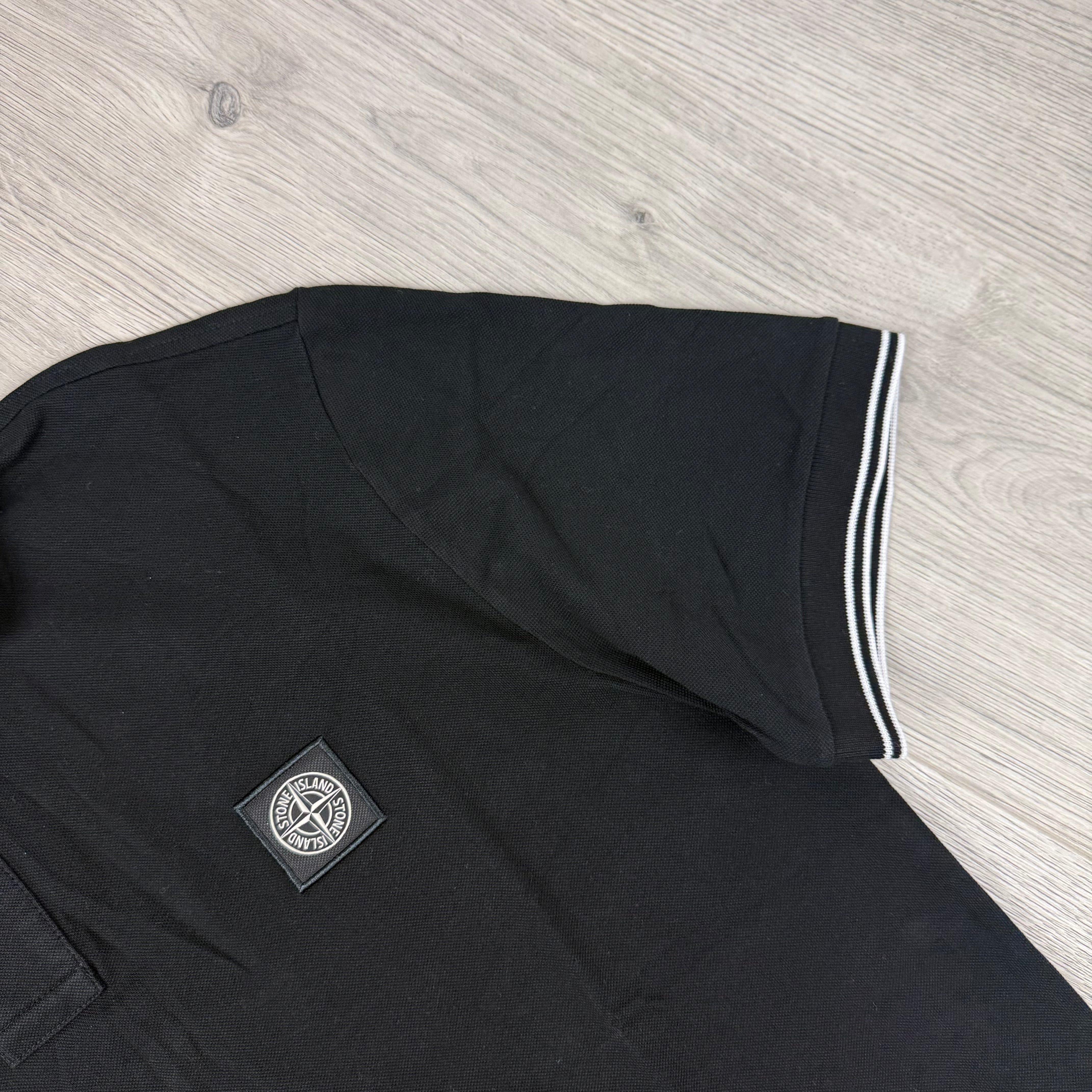 Stone Island Patch Polo Shirt - Black