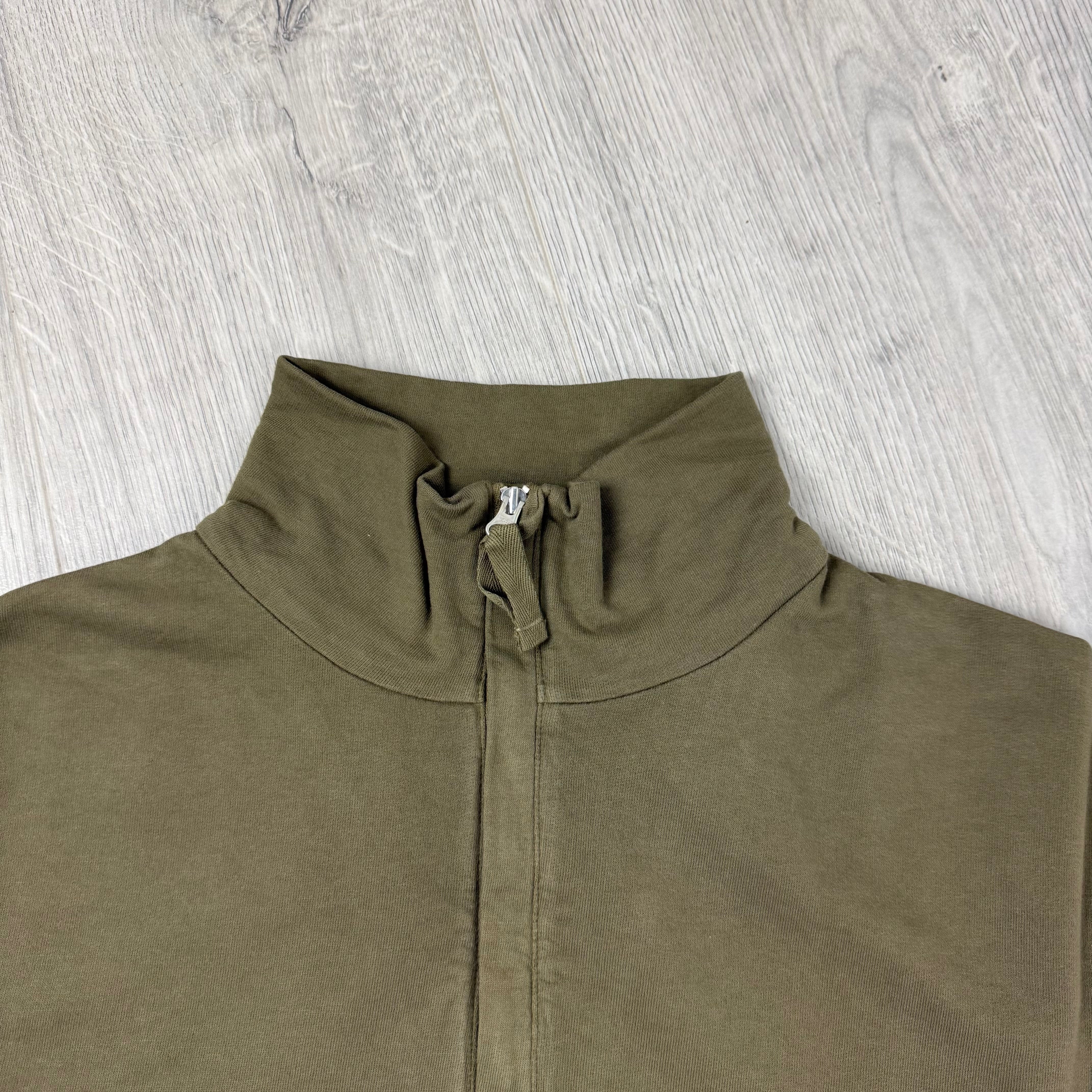 CP Company Light Fleece Zip Sweatshirt - Ivy Green