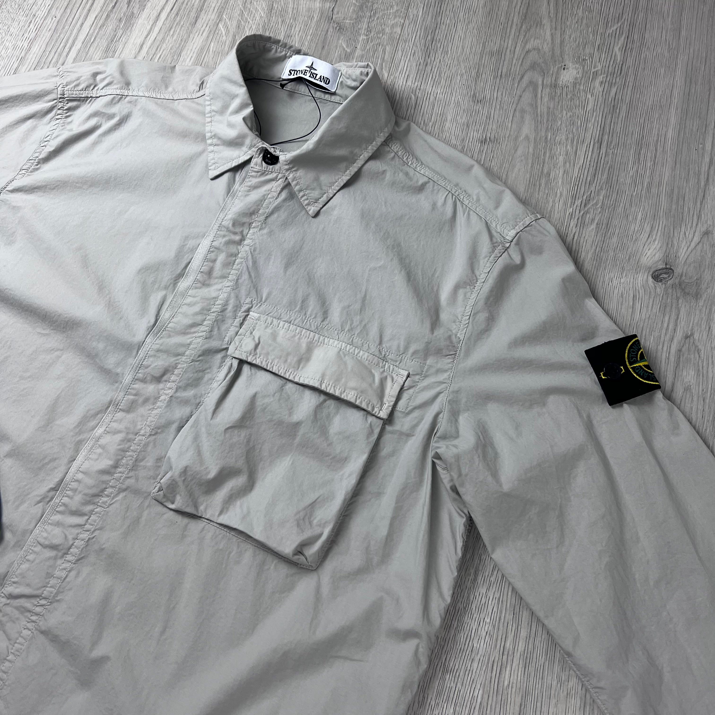 Stone Island 'Paracadute' Zip Overshirt - Pearl Grey