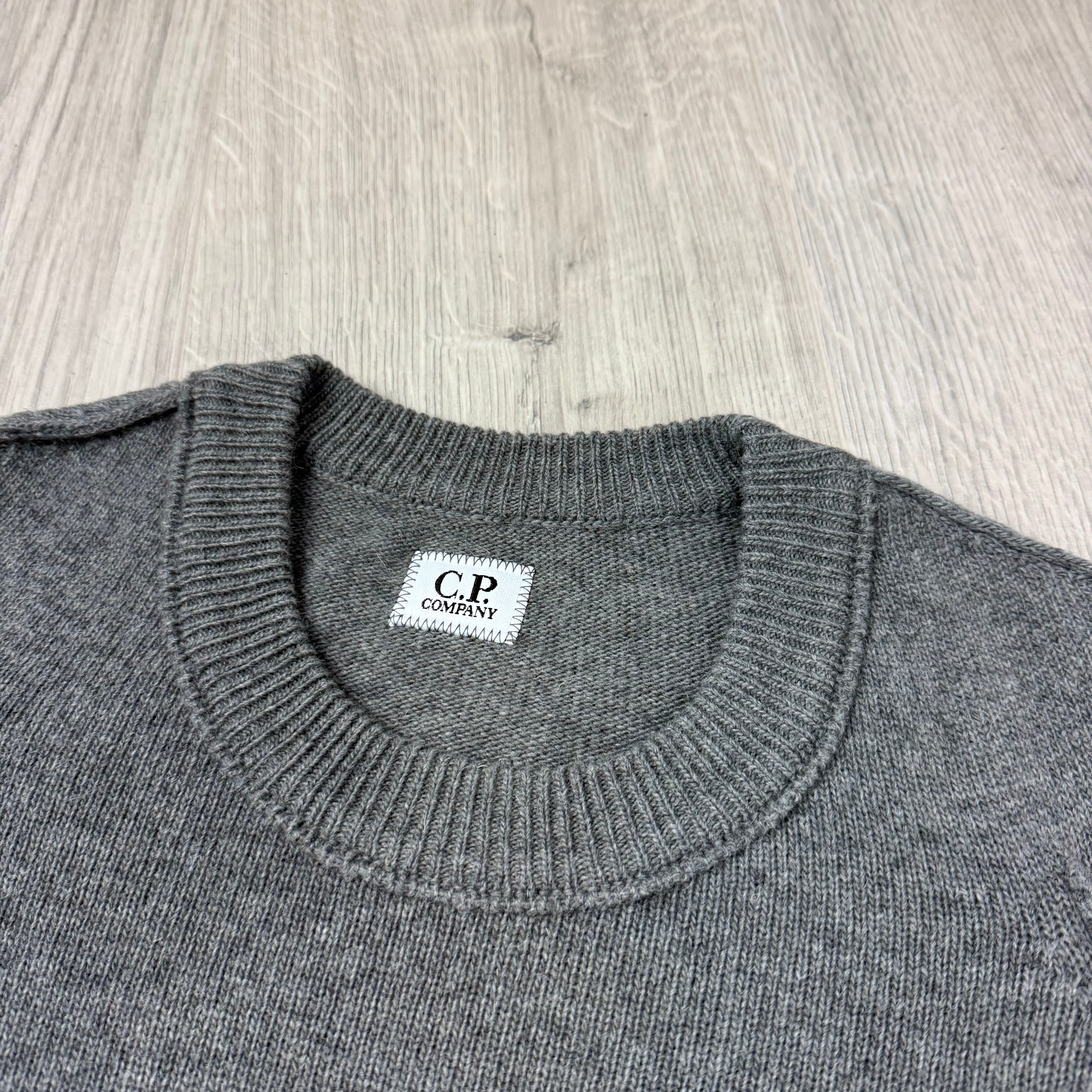 CP Company Lambswool Knit Sweatshirt - Gunmetal