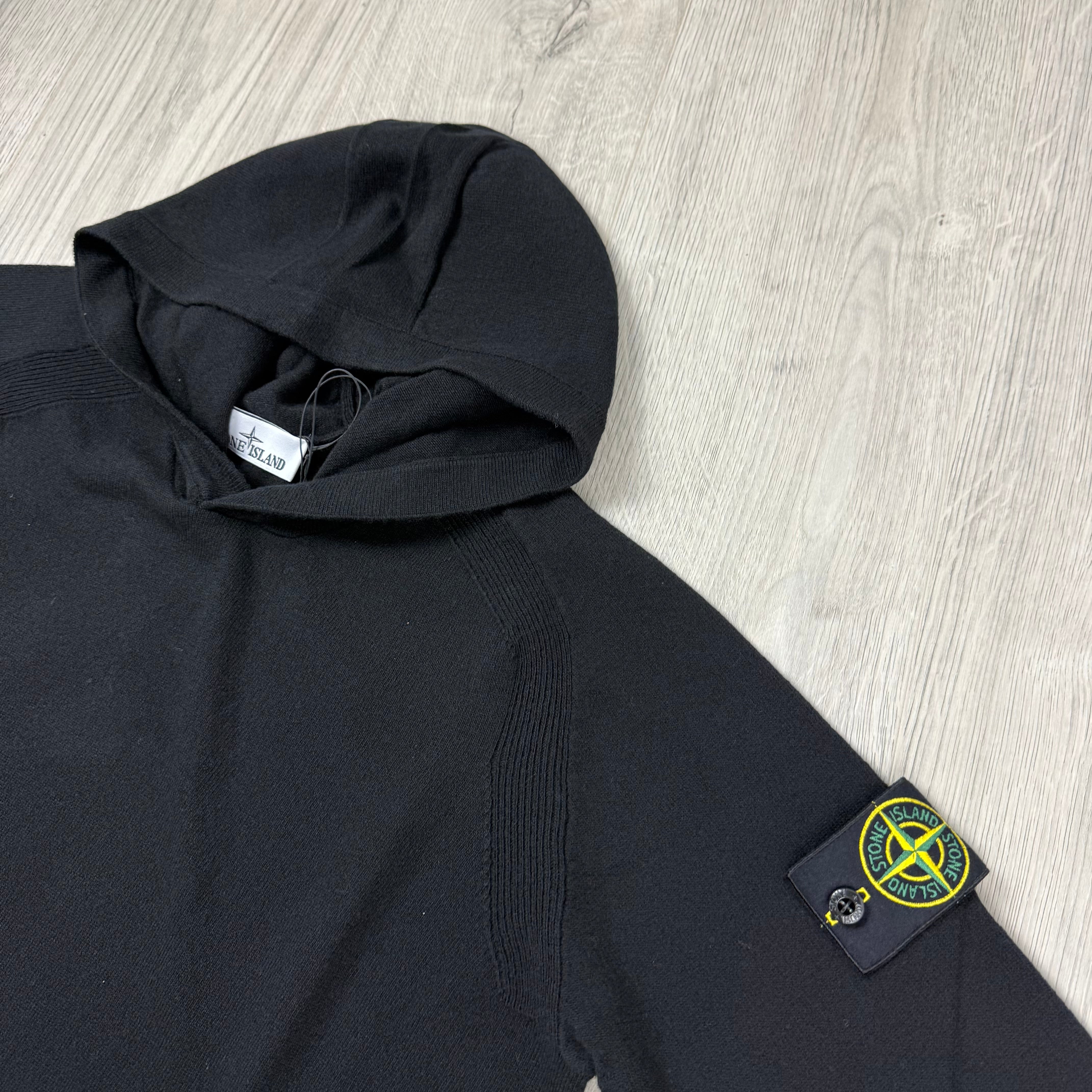Stone Island Knit Hoodie - Black
