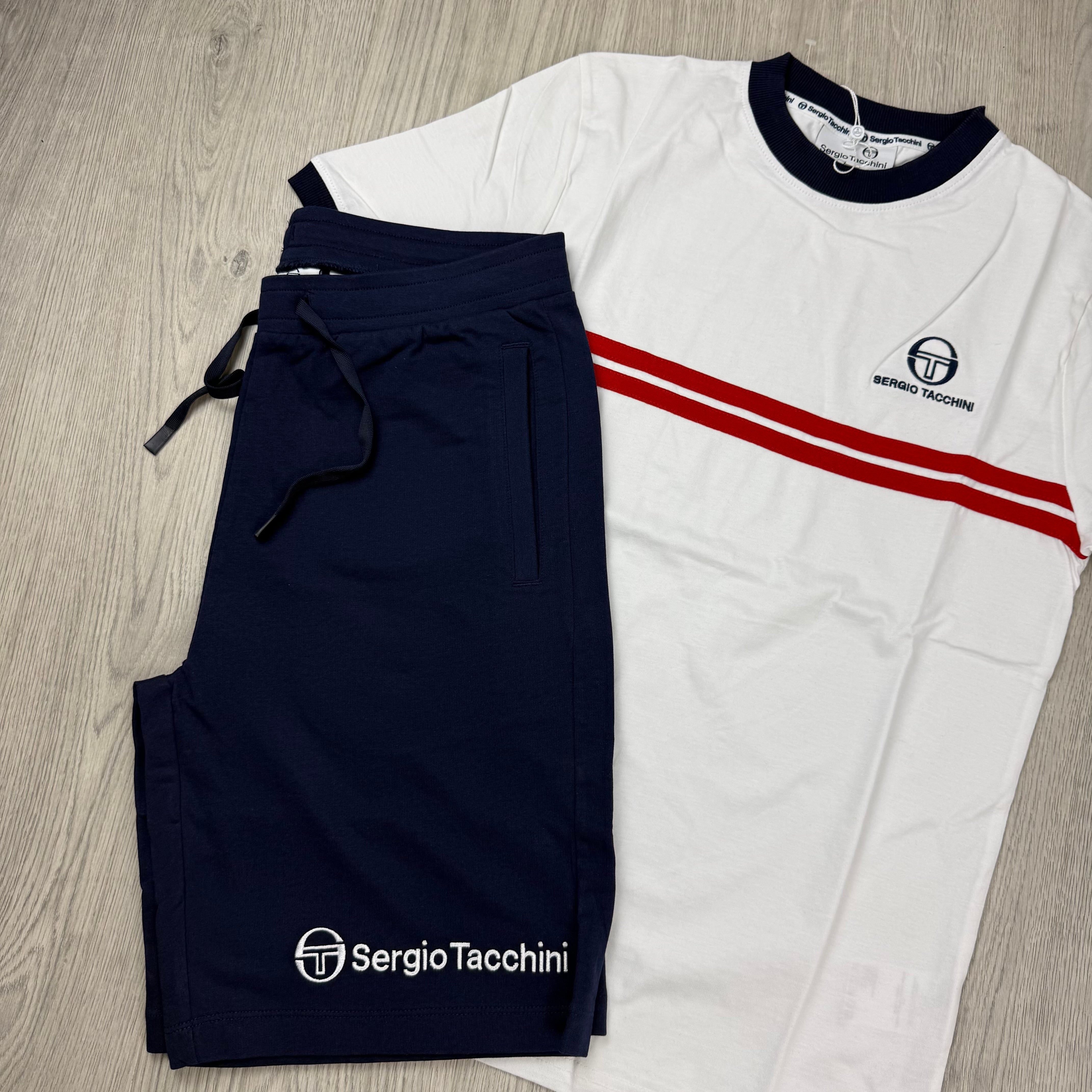 Sergio Tacchini 'Supermac' Set - White/Navy