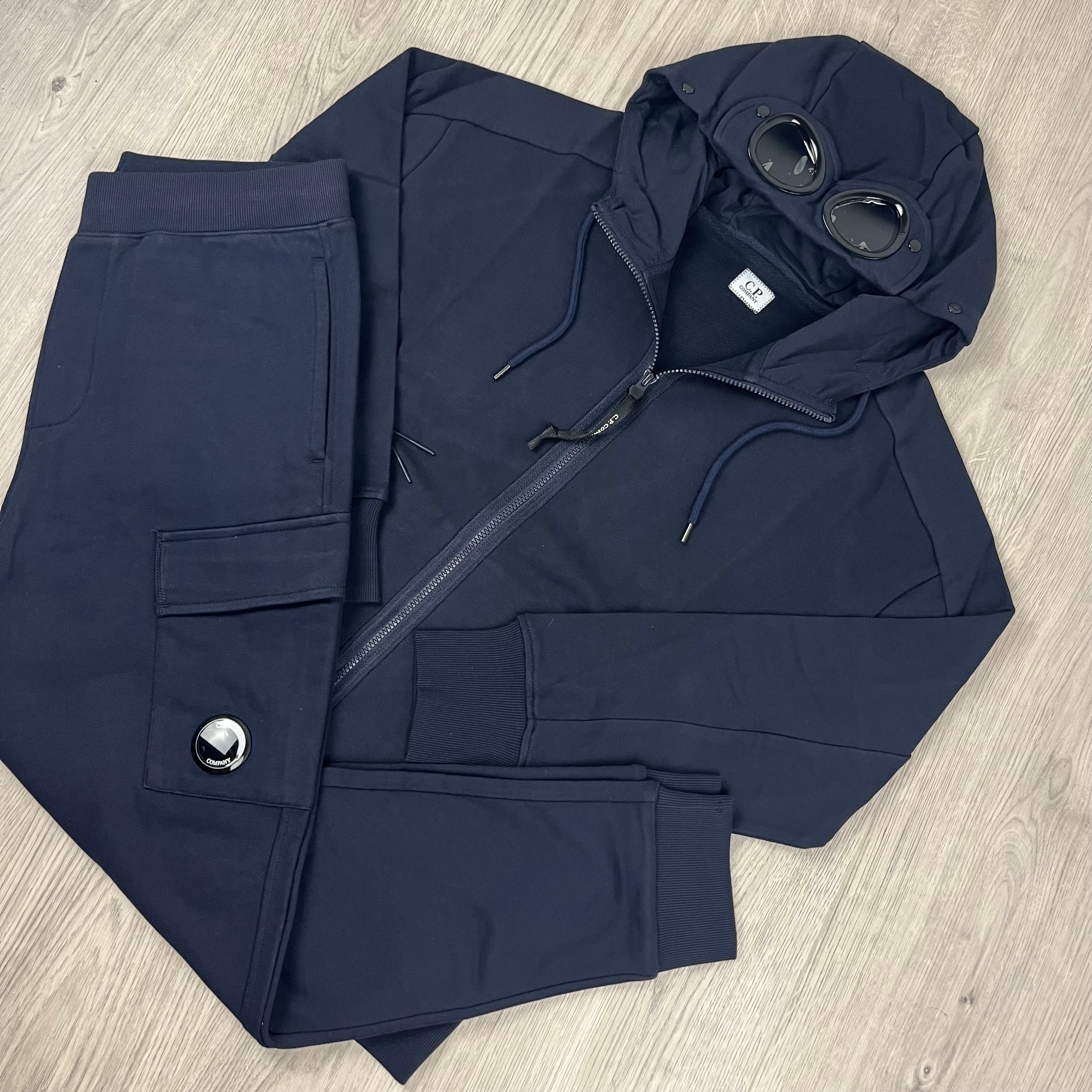 CP Company Raised Fleece Tracksuit - Navy