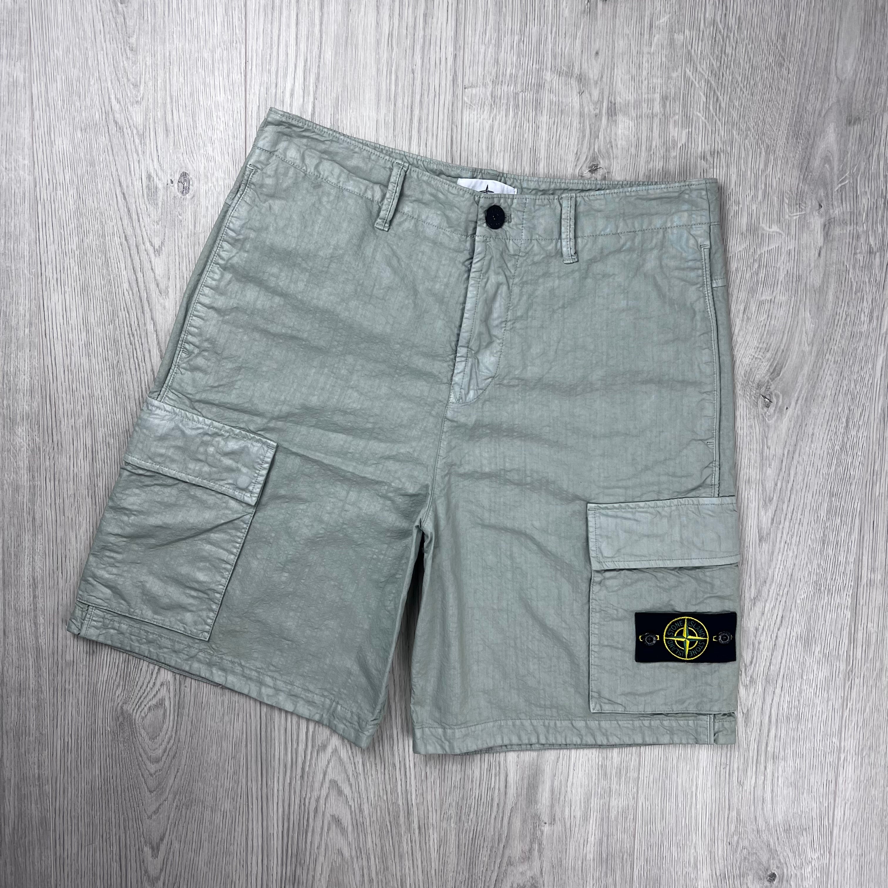 Stone Island 'Panama' Cargo Shorts - Sage