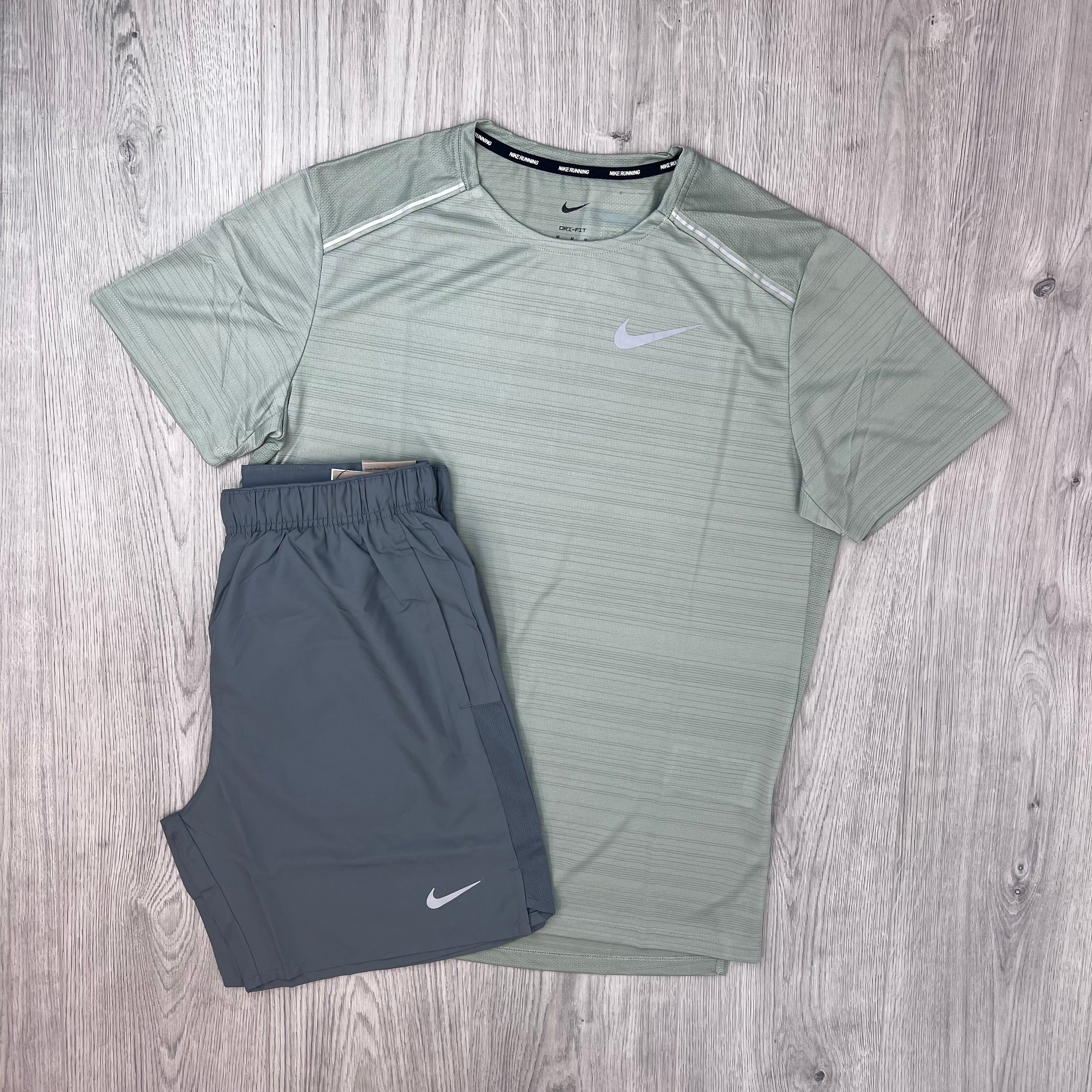 Nike 'Miler' Set - Sage/Grey