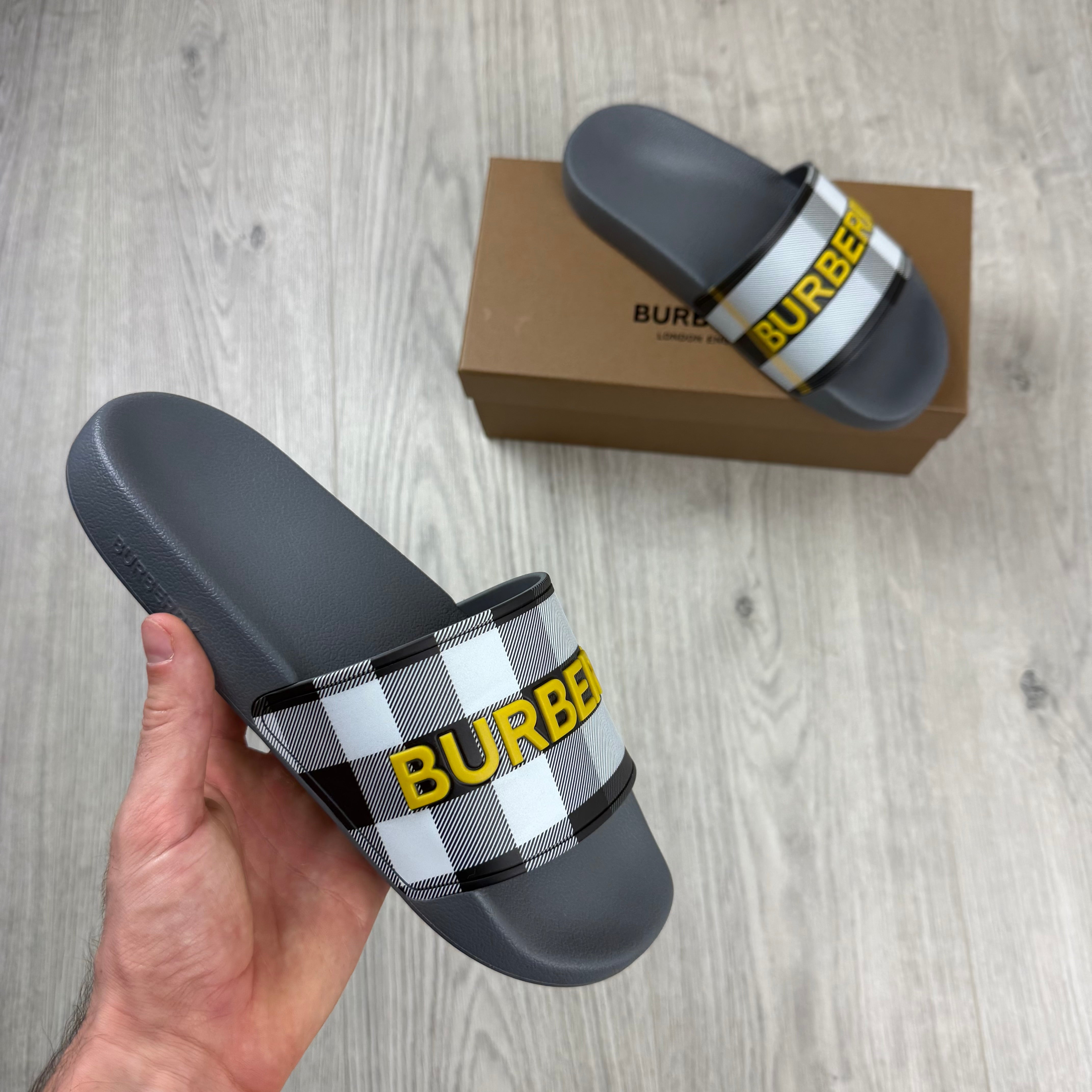 Burberry 'Furley' Slides - Grey