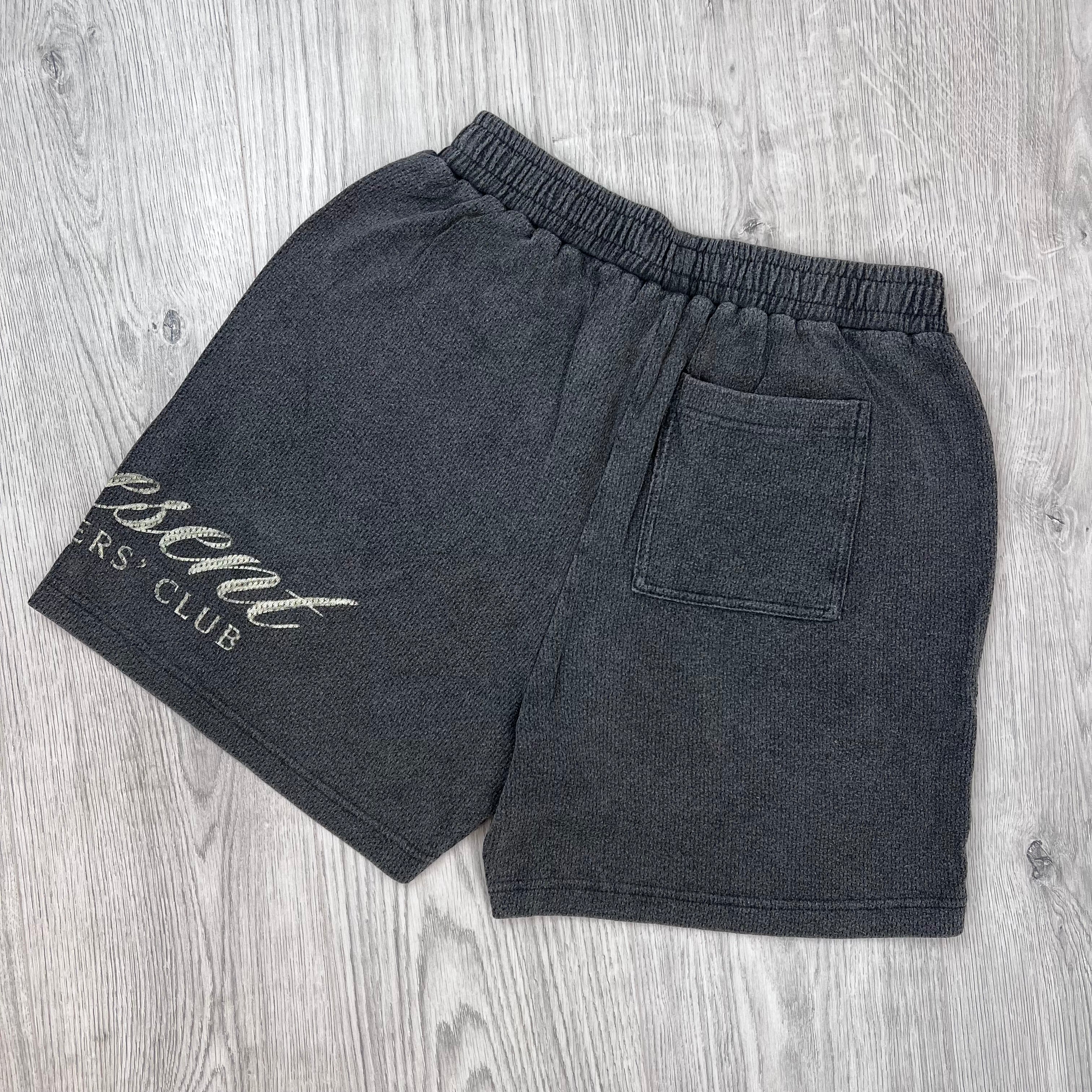 Represent Owners Club Script Mesh Shorts in Vintage Grey - Rear view.