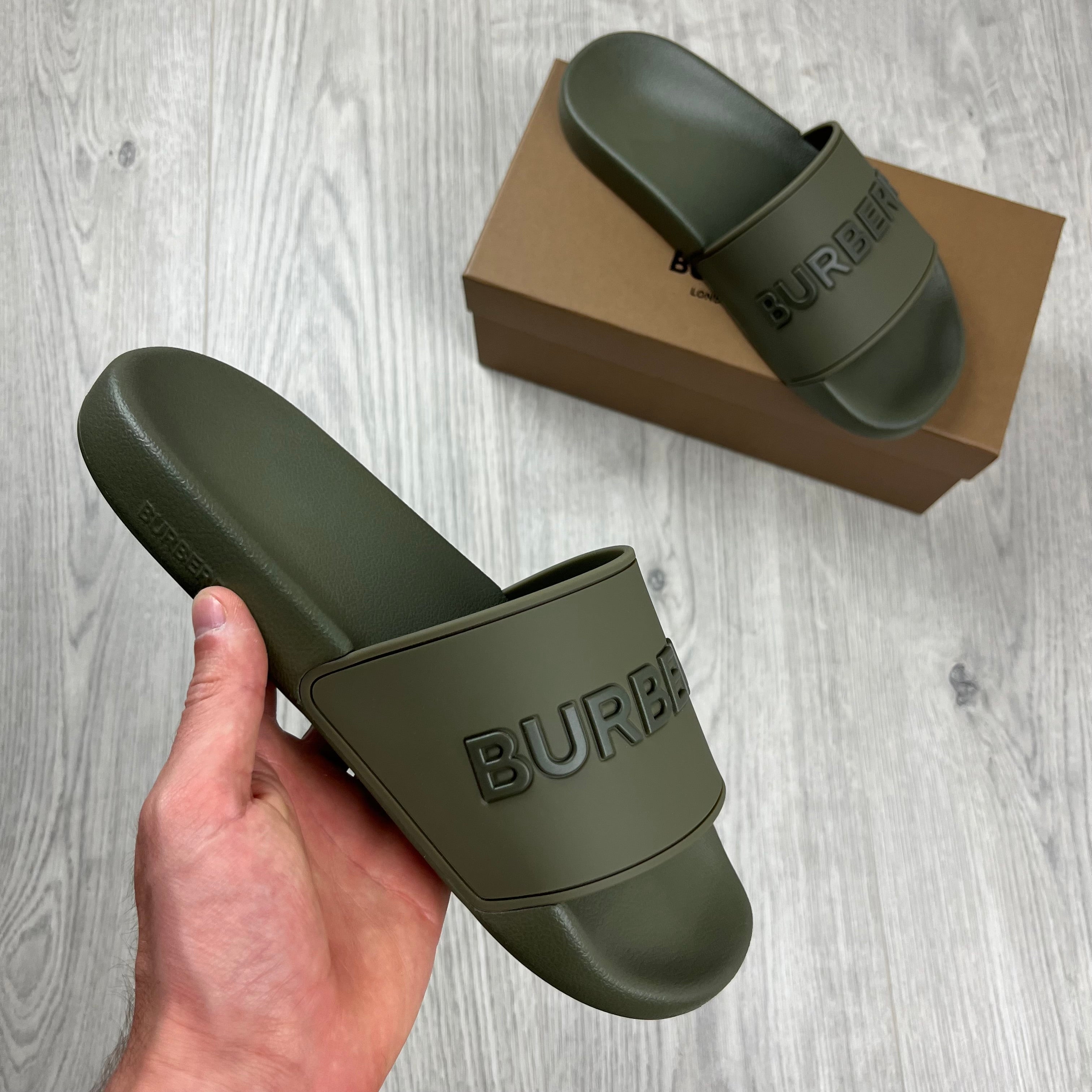Burberry 'Furley' Slides - Khaki