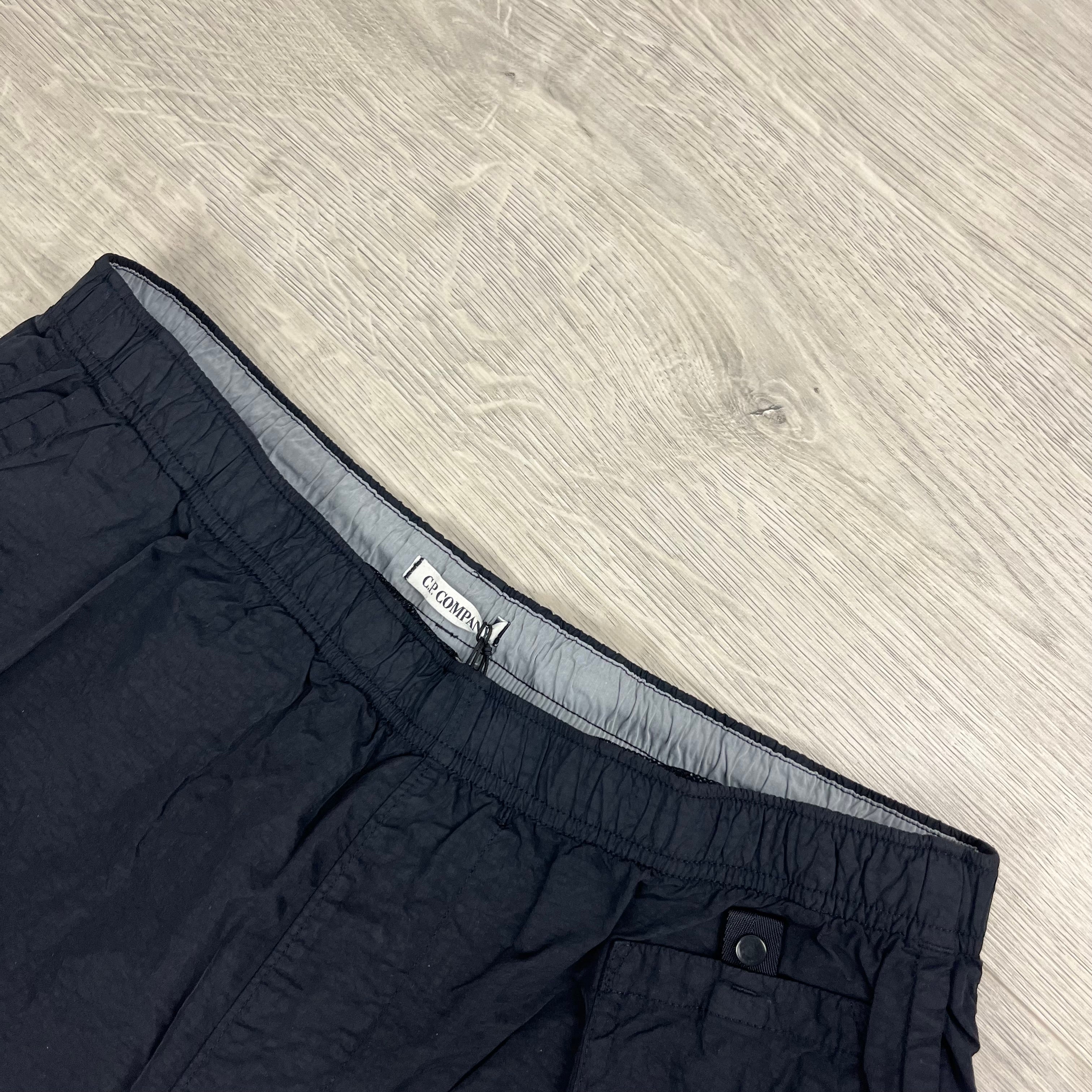 Men's CP Company Flatt Nylon Swim Shorts in Black. On sale at Open Attire.