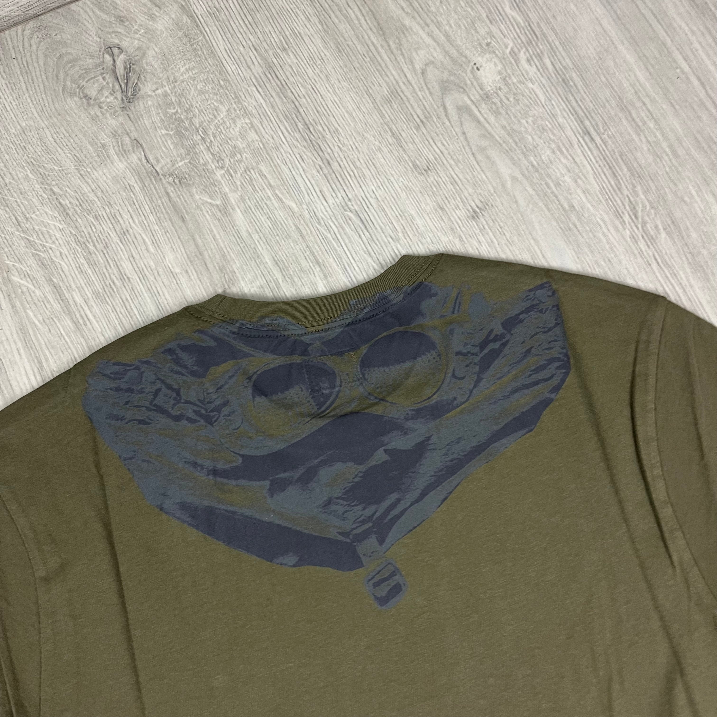 Men's CP Company Goggle T-Shirt in Ivy Green. On sale now!