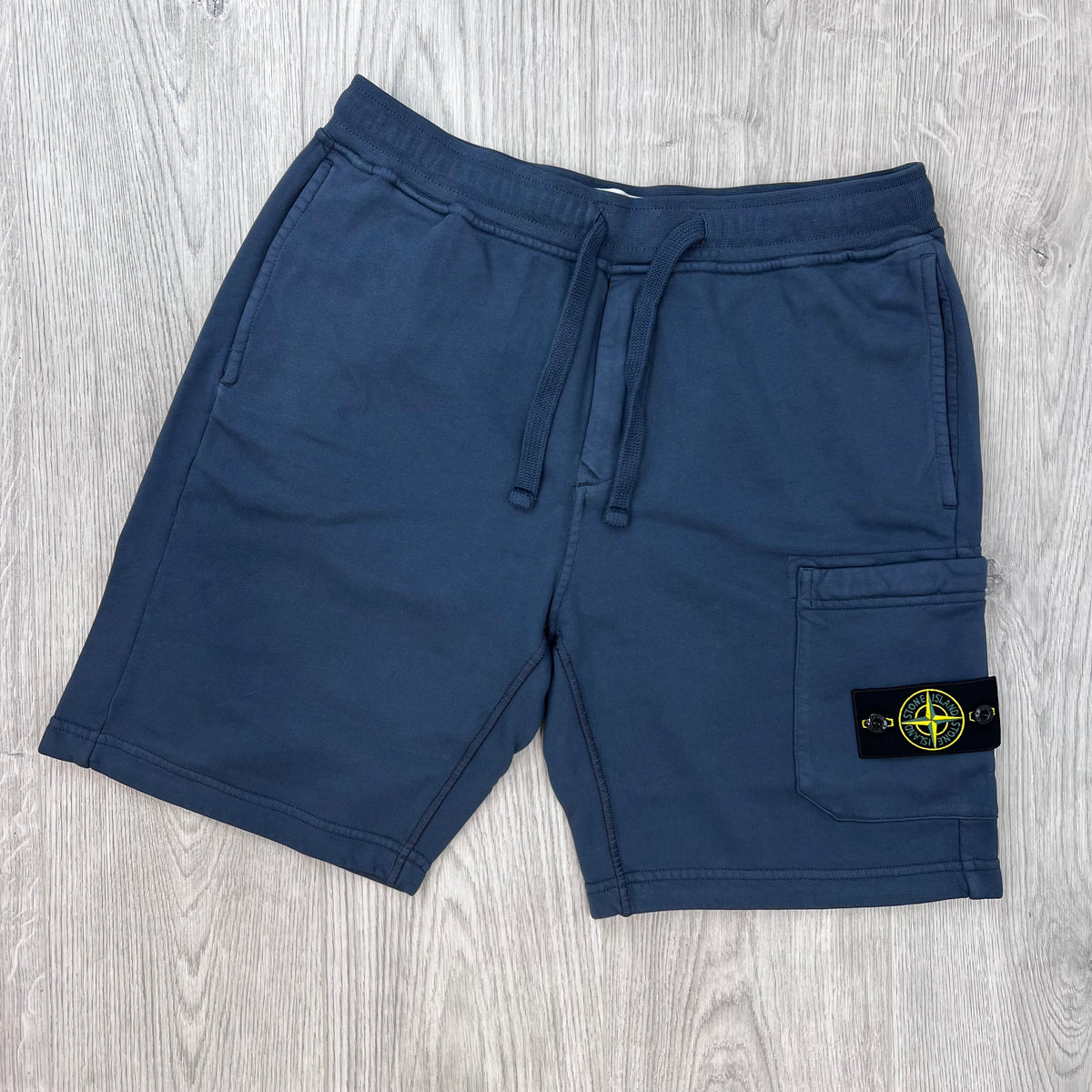 Front view of the Stone Island Jersey Shorts in Slate Blue.