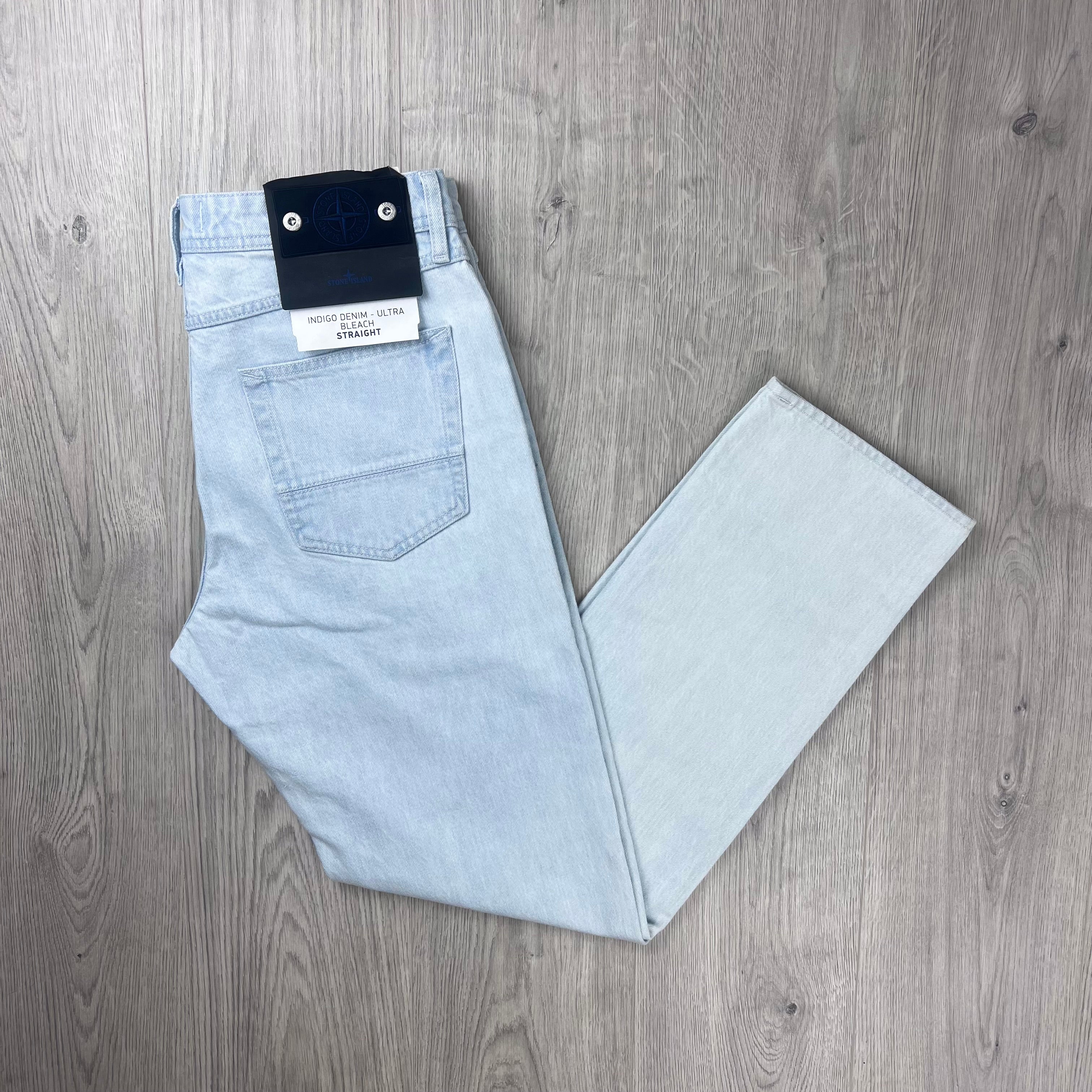 Stone Island Straight Denim Jeans - Bleached Blue