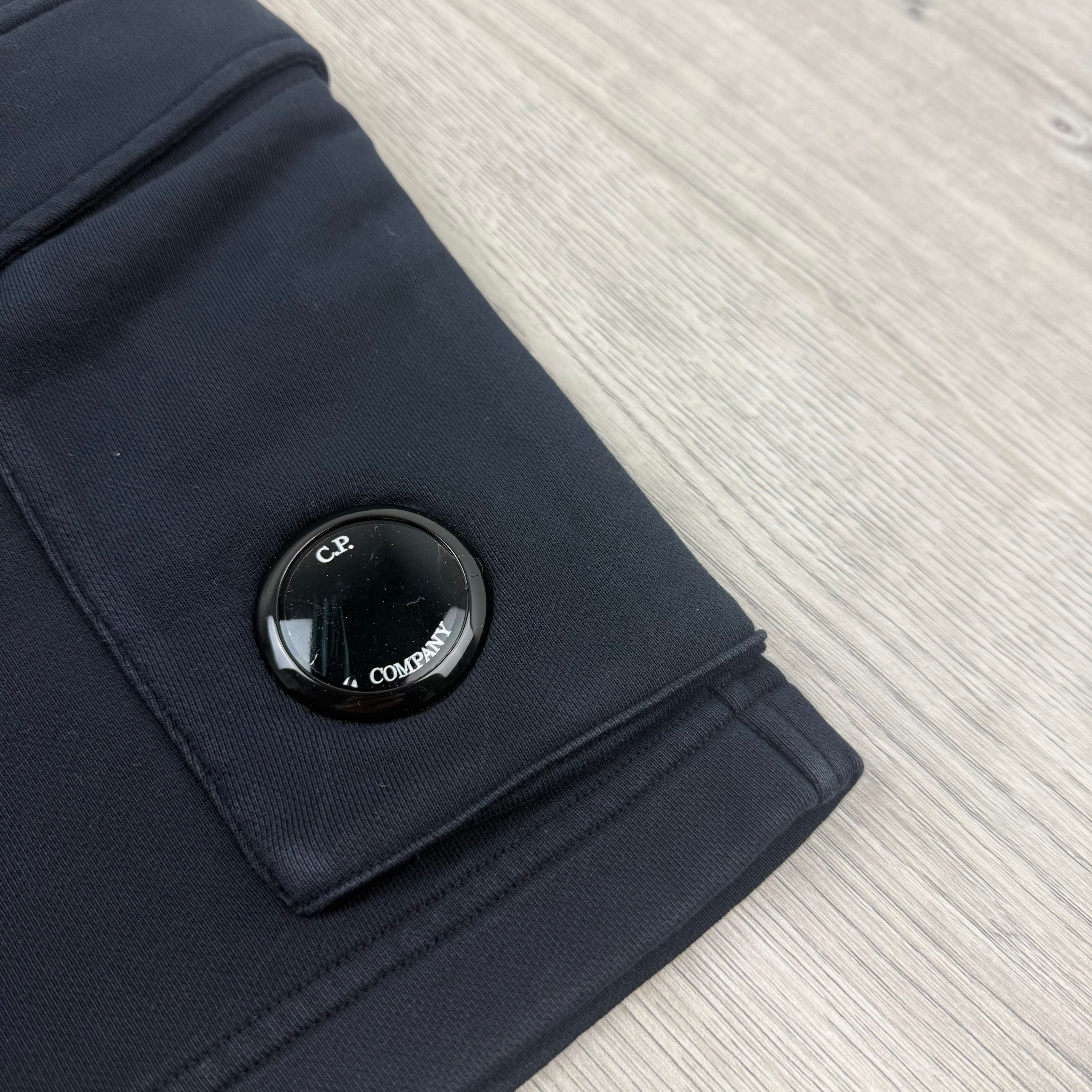 CP Company Raised Fleece Jersey Shorts - Navy