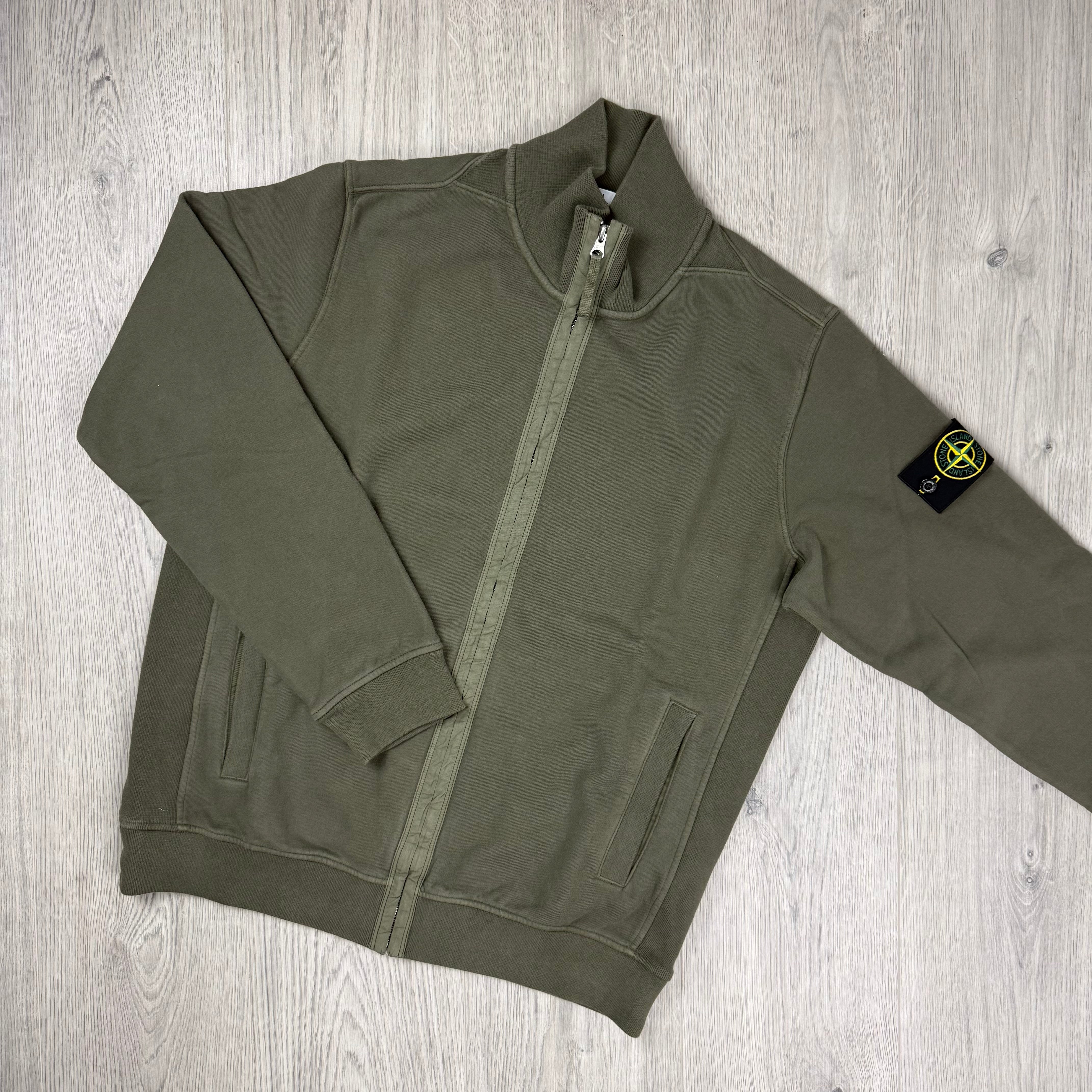 Stone Island Zip Sweatshirt - Military Green
