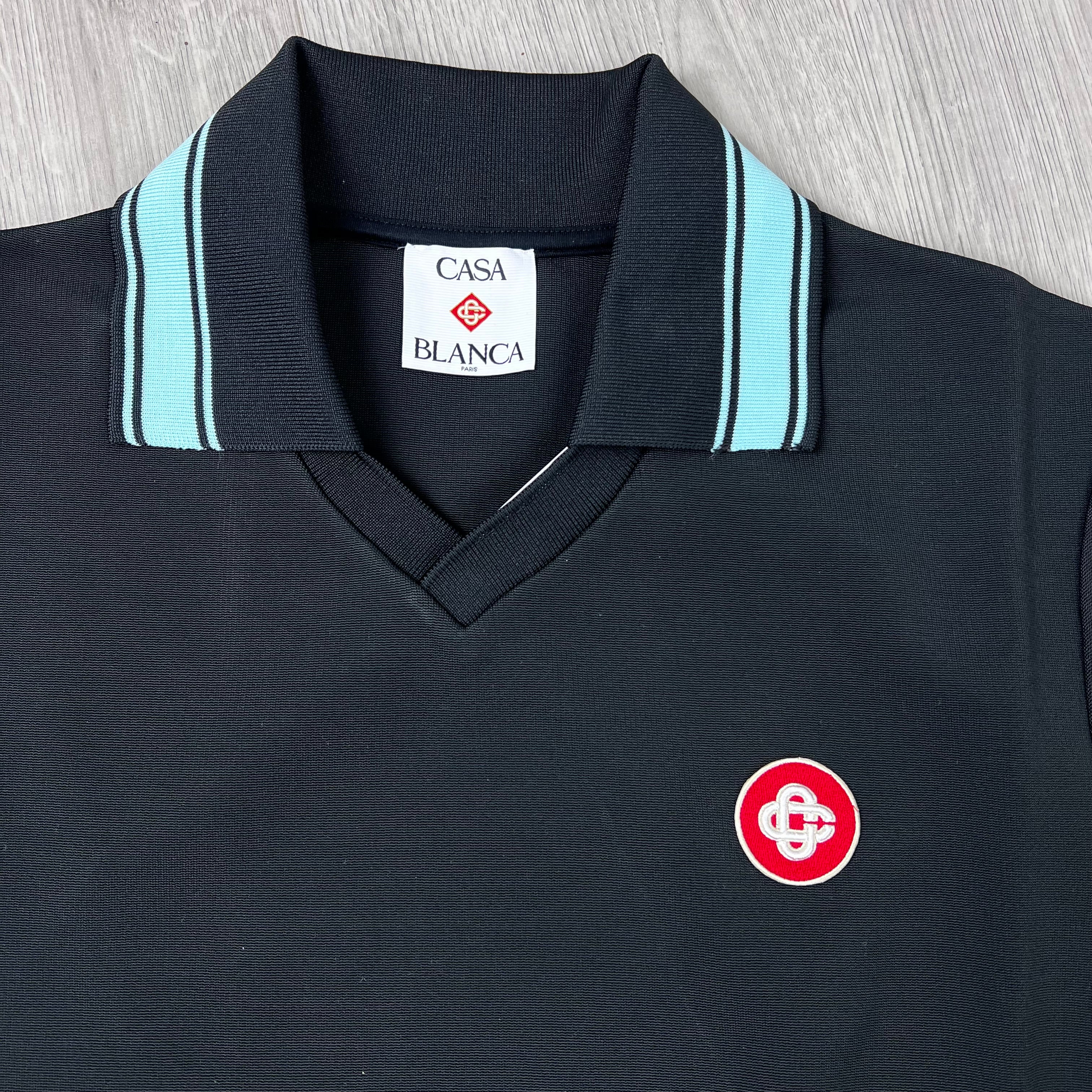 Casablanca 'Interlock' Polo Shirt - Black
