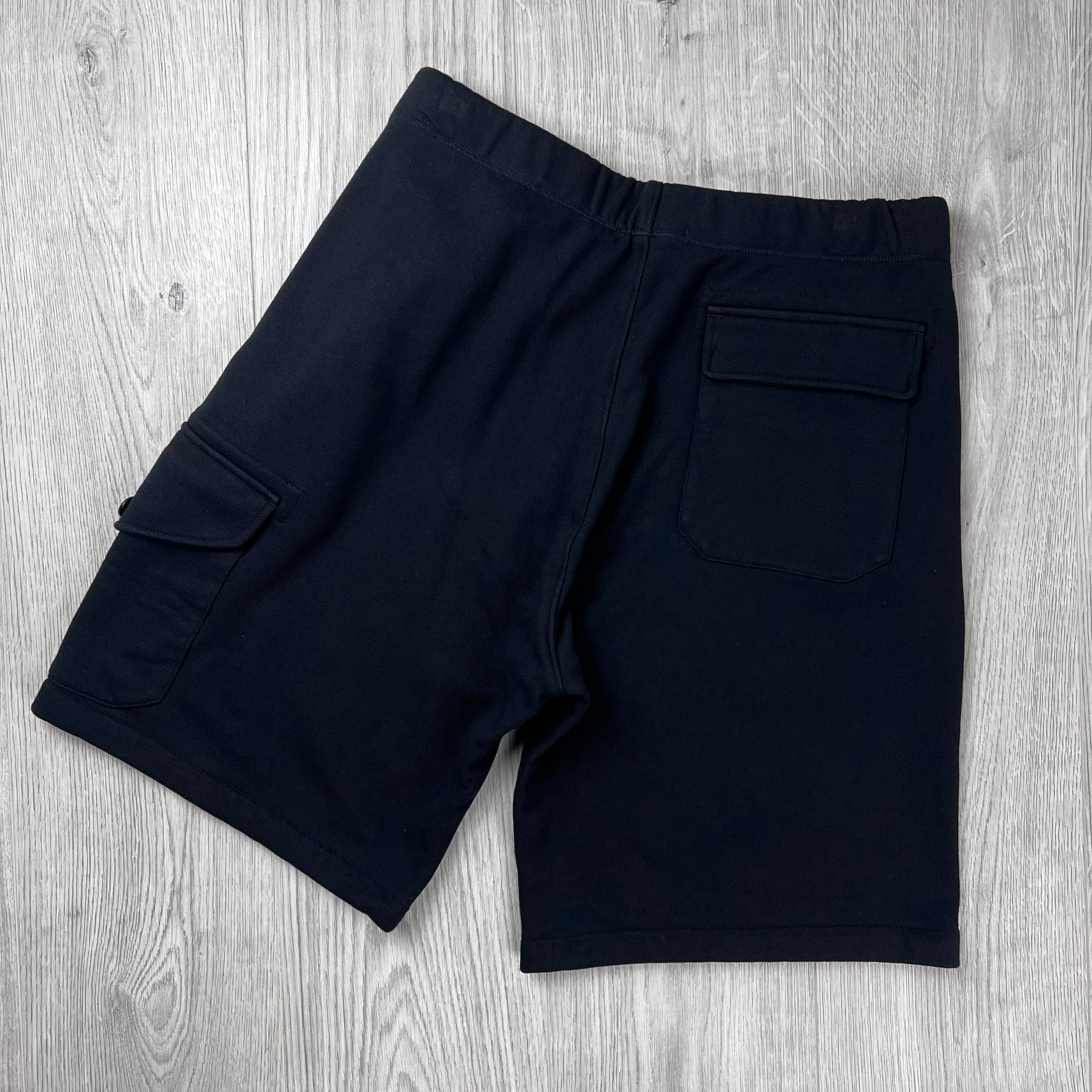 CP Company Raised Fleece Jersey Shorts - Black