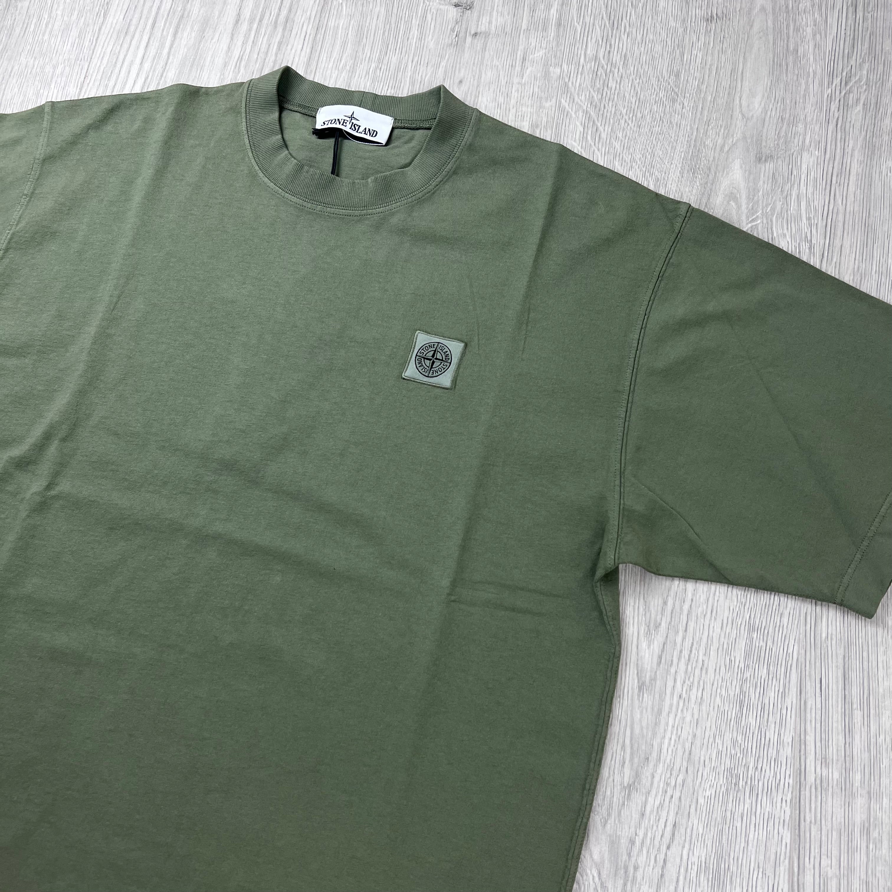 Stone Island Combed Organic Patch T-Shirt - Military