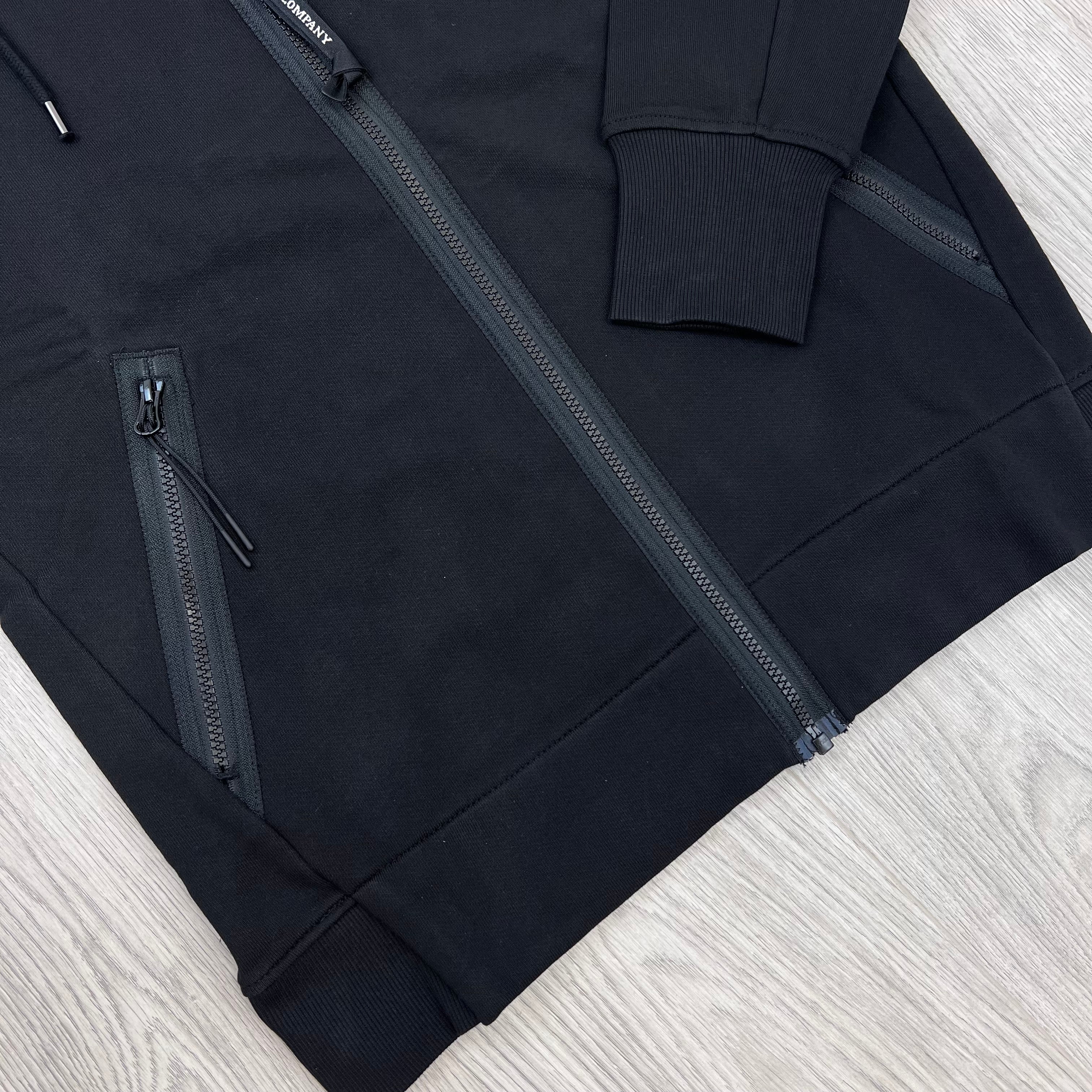 CP Company Raised Fleece Goggle Hoodie - Black