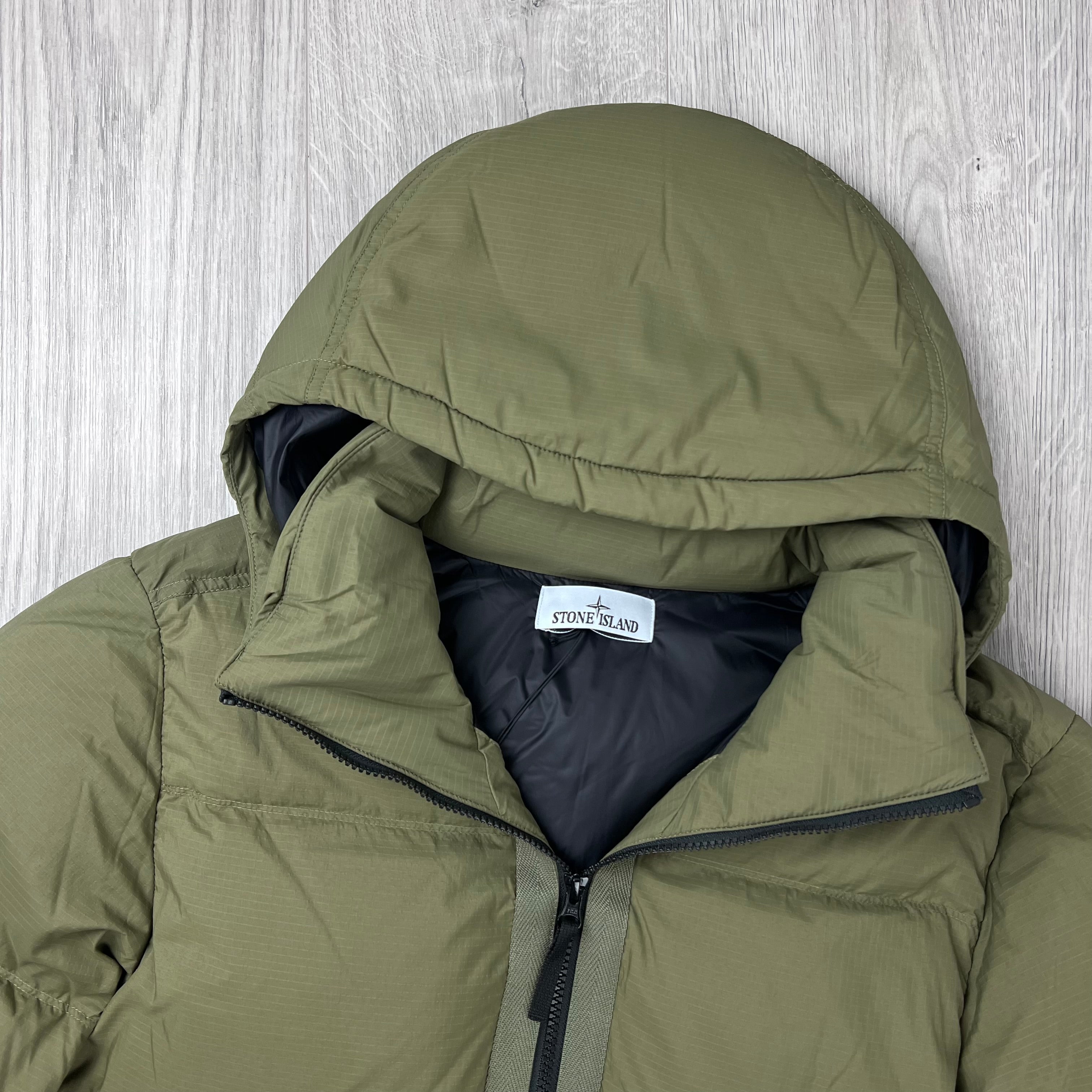 Stone Island Ripstop Down Jacket - Military Green