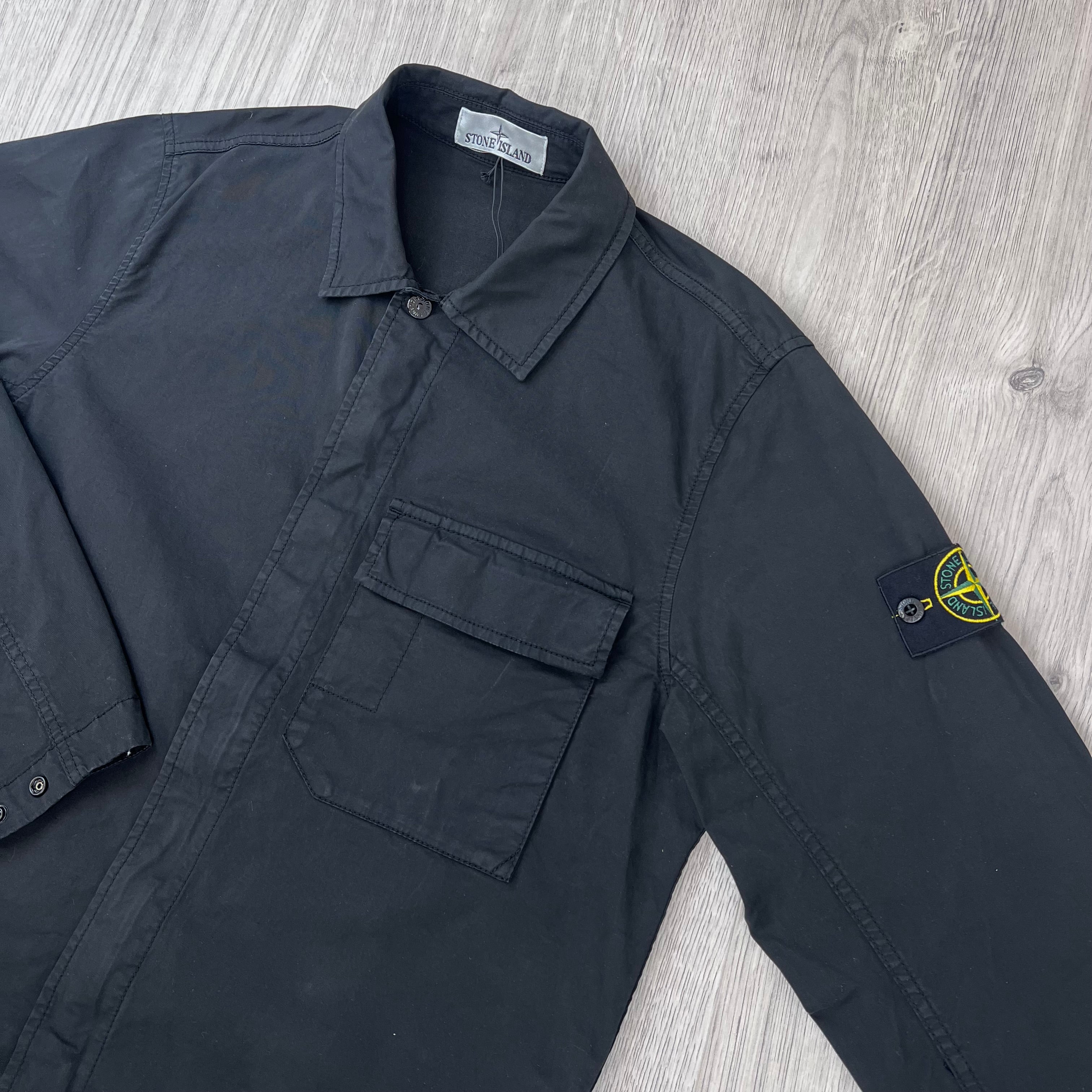 Stone Island Zip Overshirt - Black