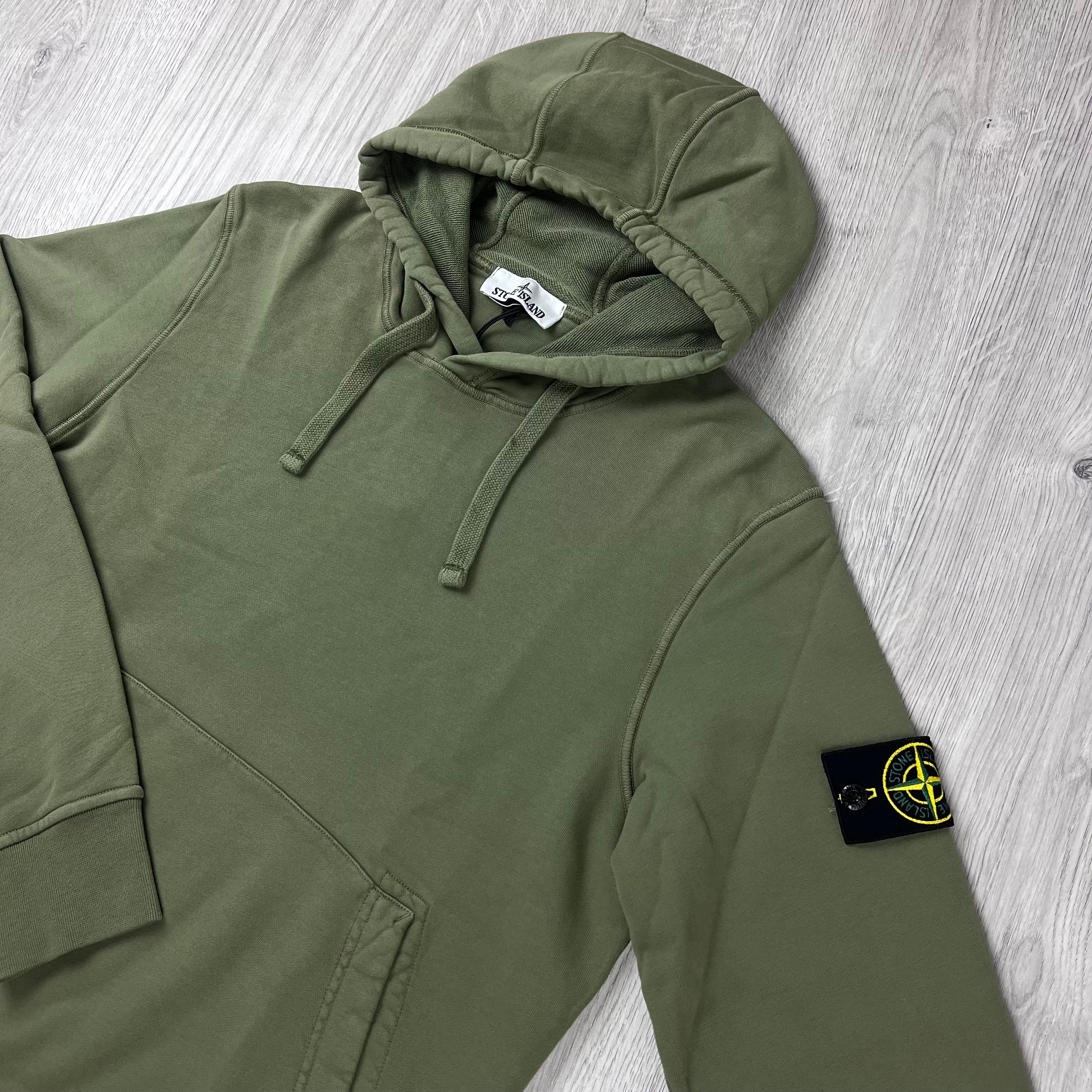 Stone Island Dyed Hoodie - Military