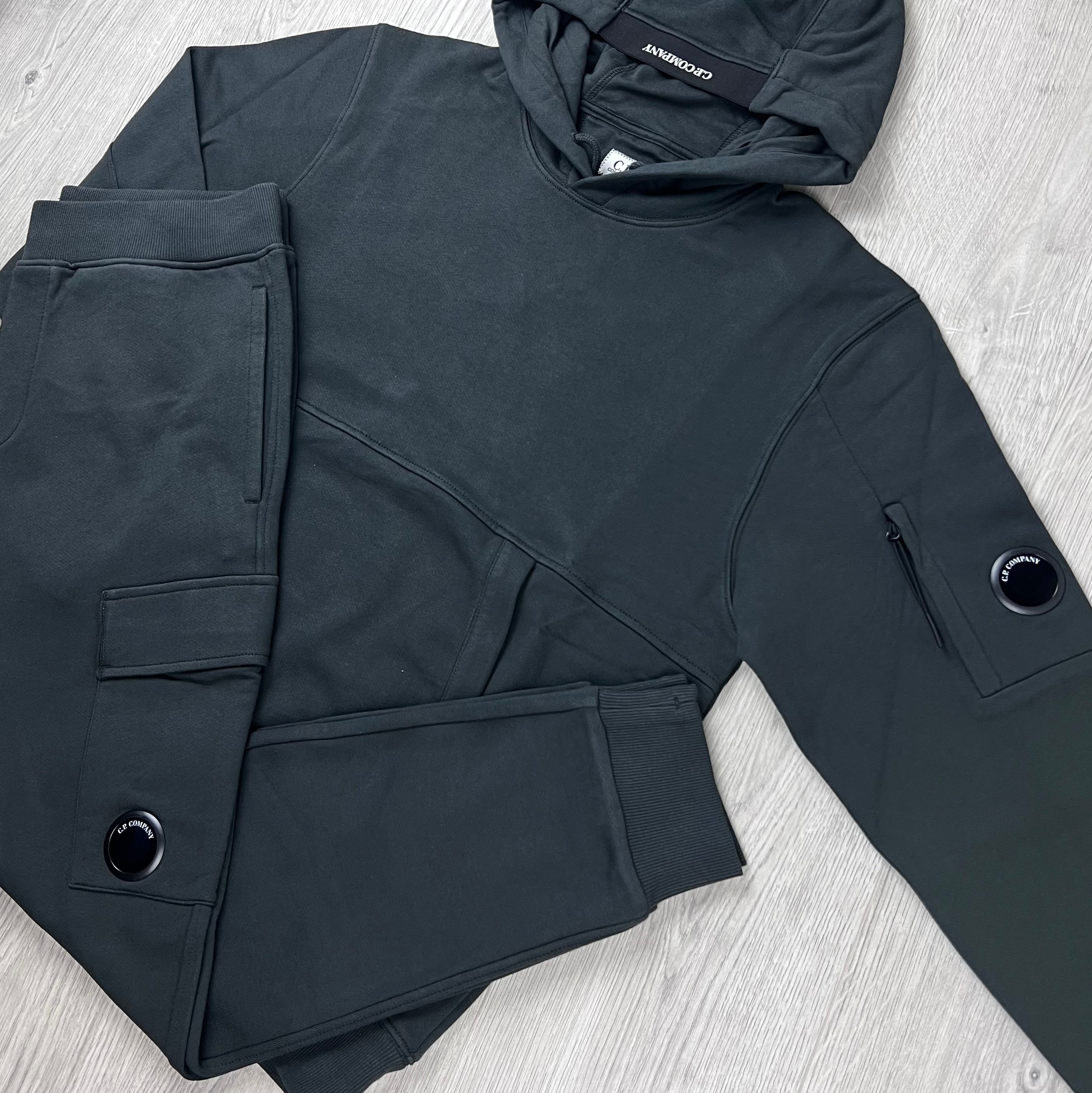 CP Company Raised Fleece Tracksuit - Raven