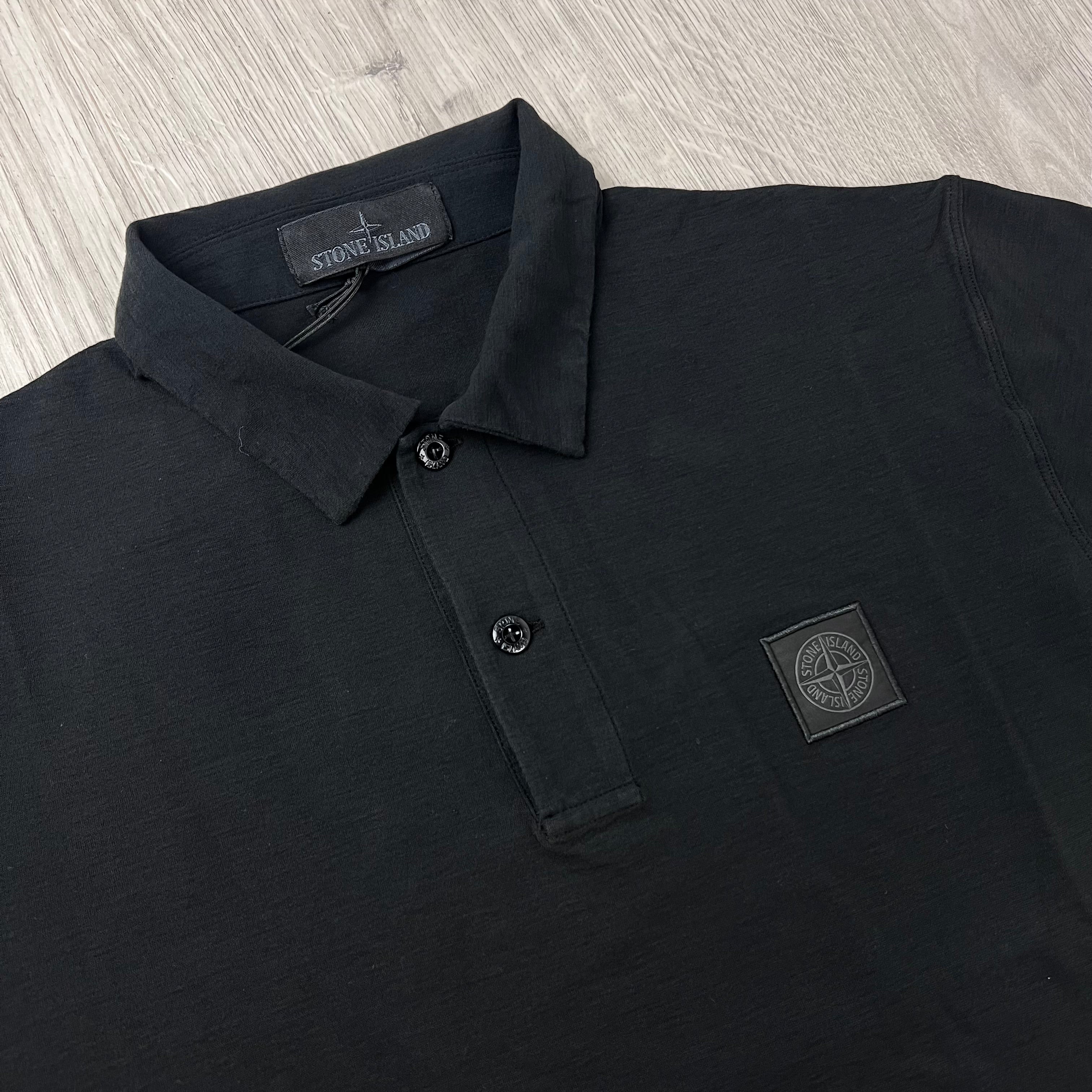 Stone Island Ghost Patch Polo Shirt - Black