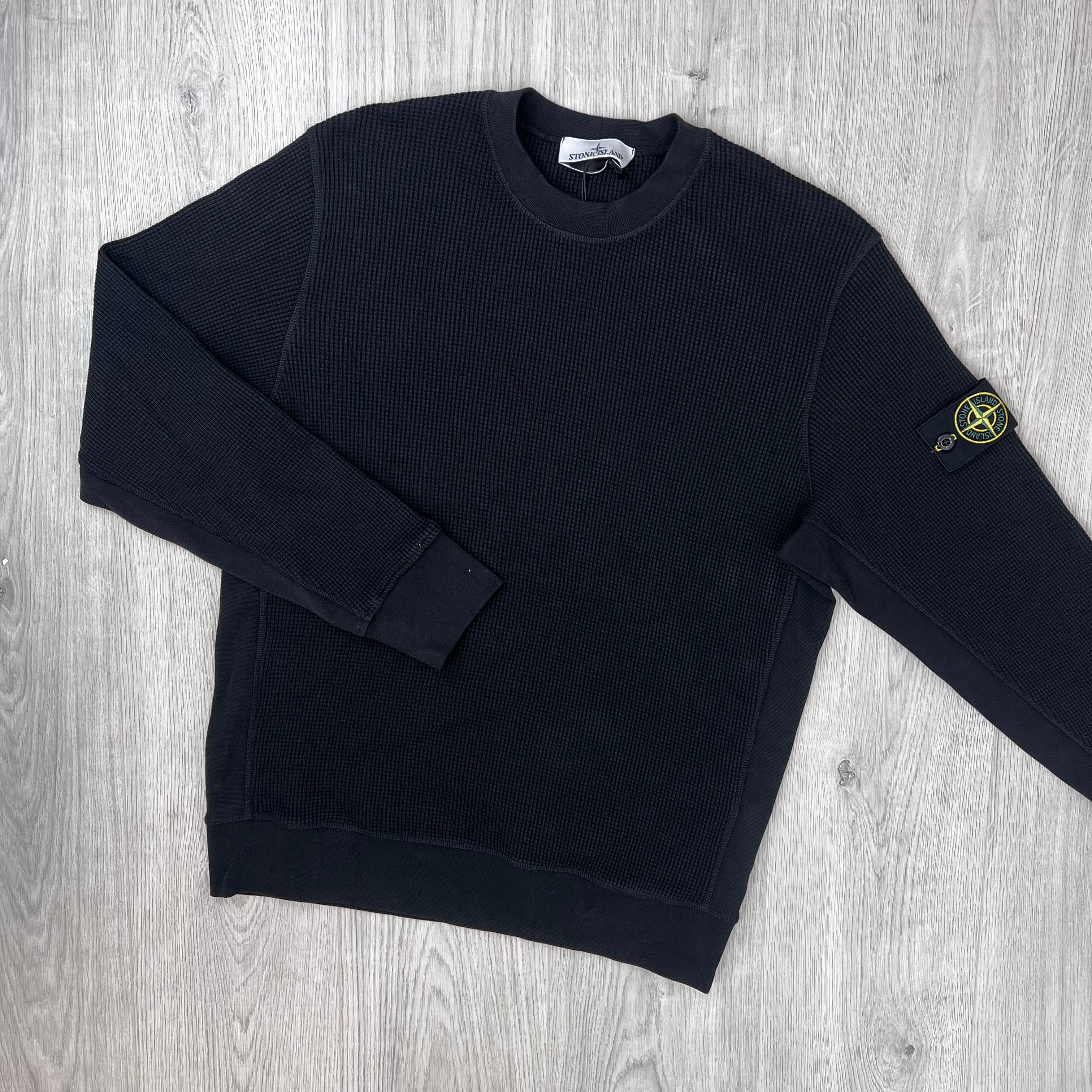 Stone Island Waffle Sweatshirt - Black