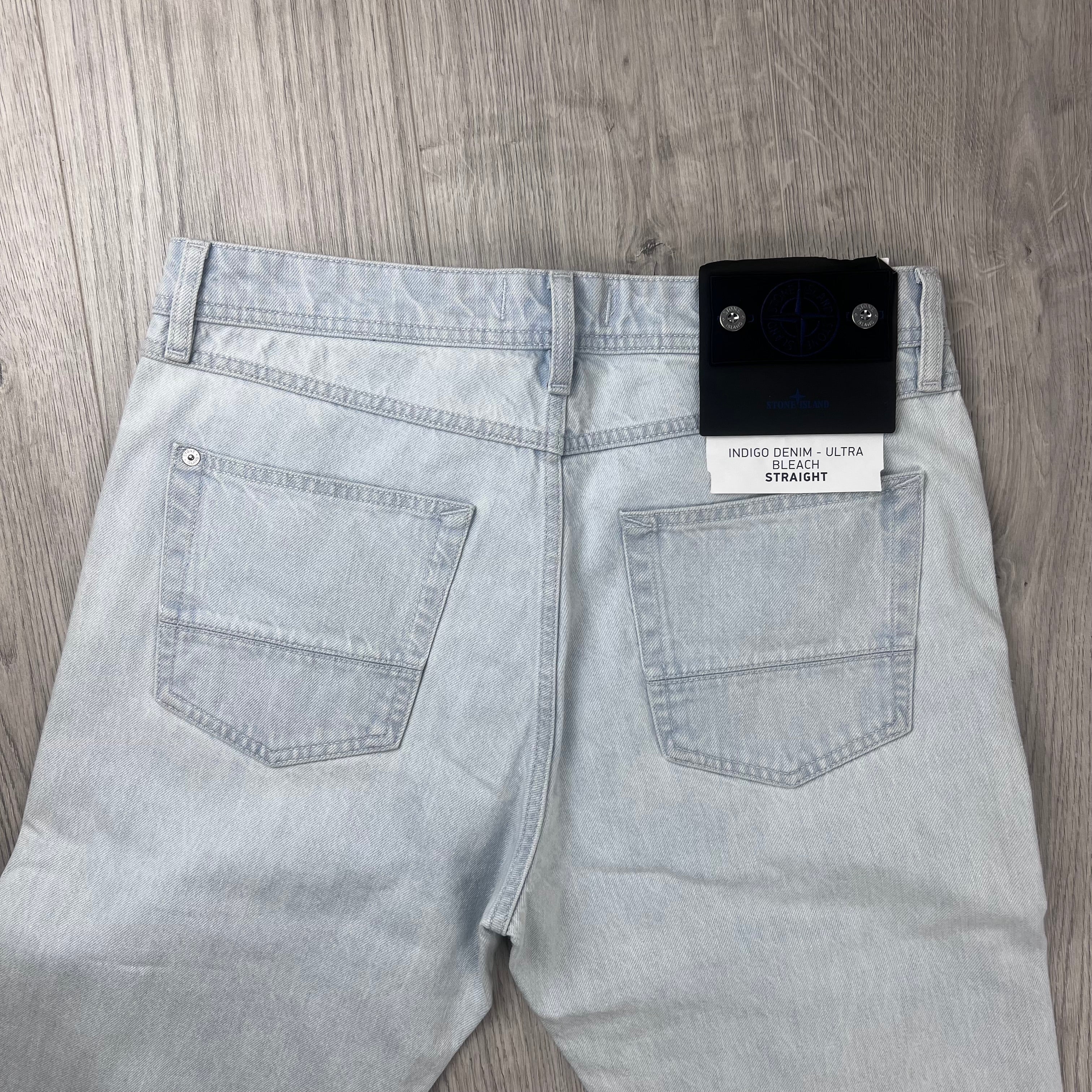 Stone Island Straight Denim Jeans - Bleached Blue