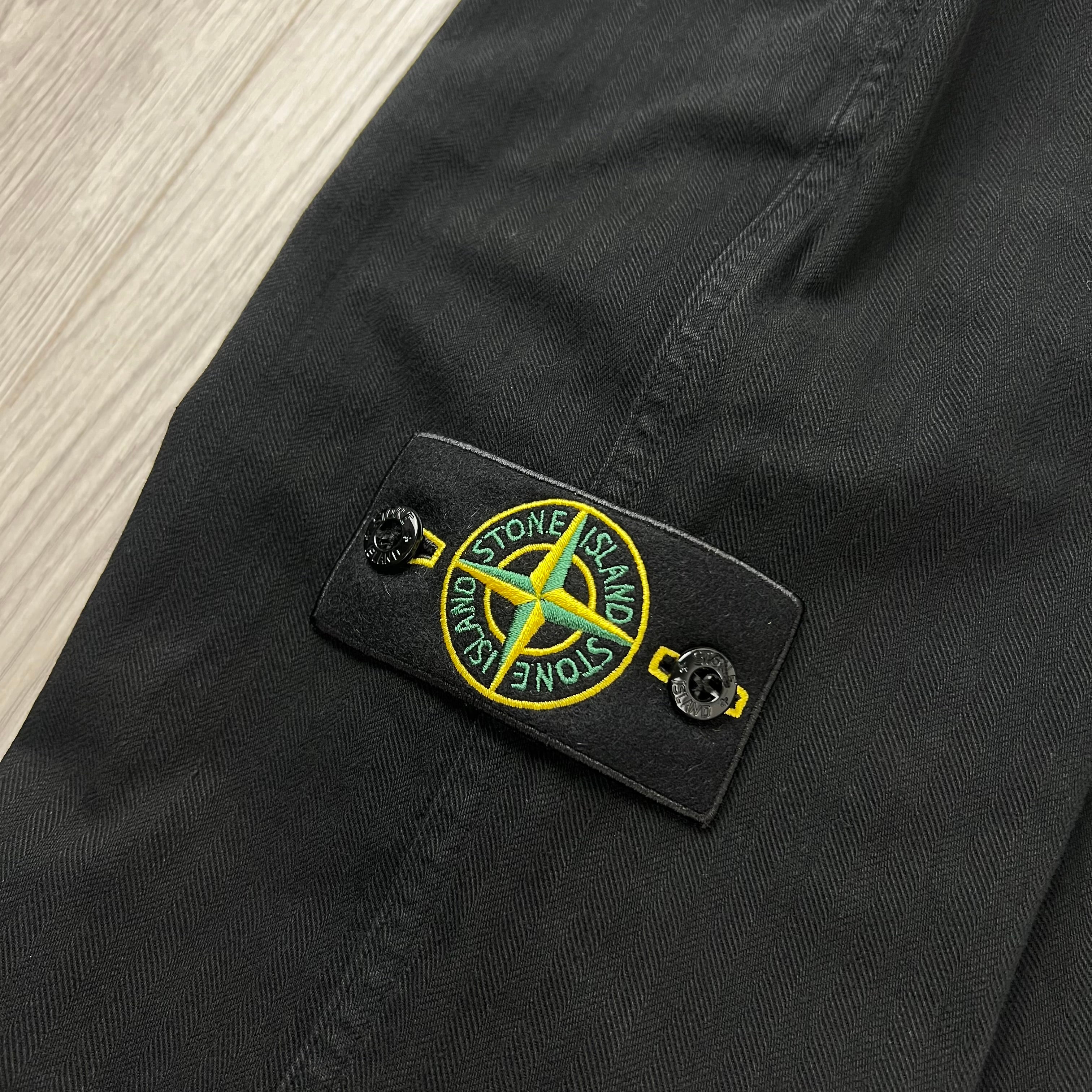 Stone Island Herringbone Trousers - Black