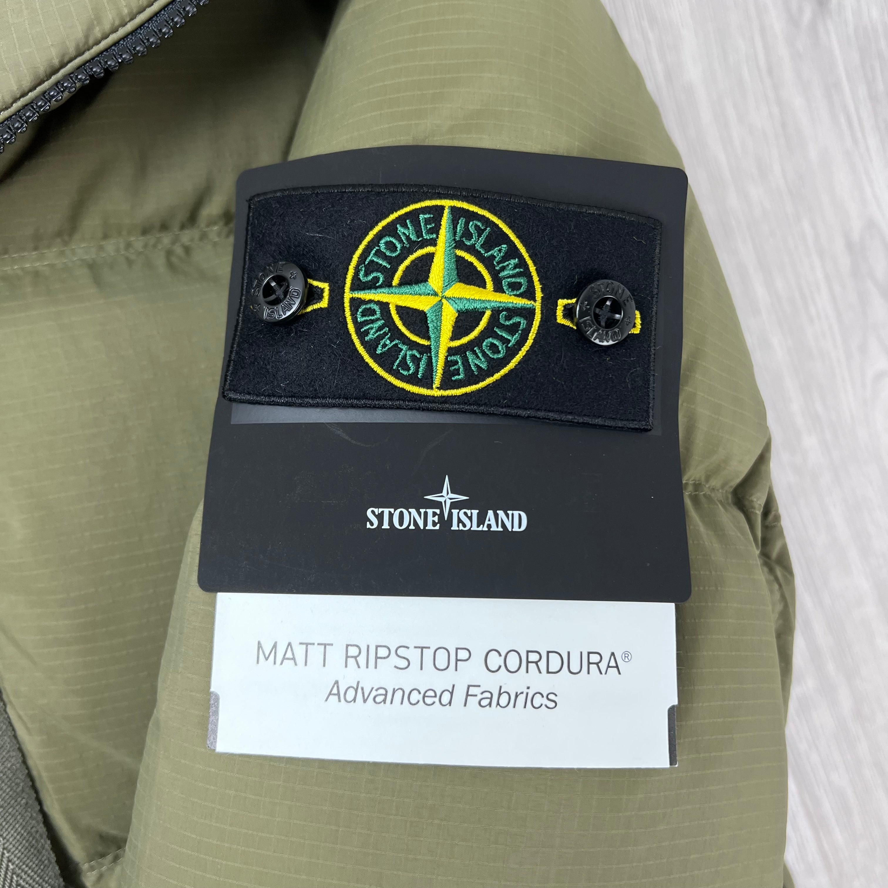 Stone Island Ripstop Down Jacket - Military Green
