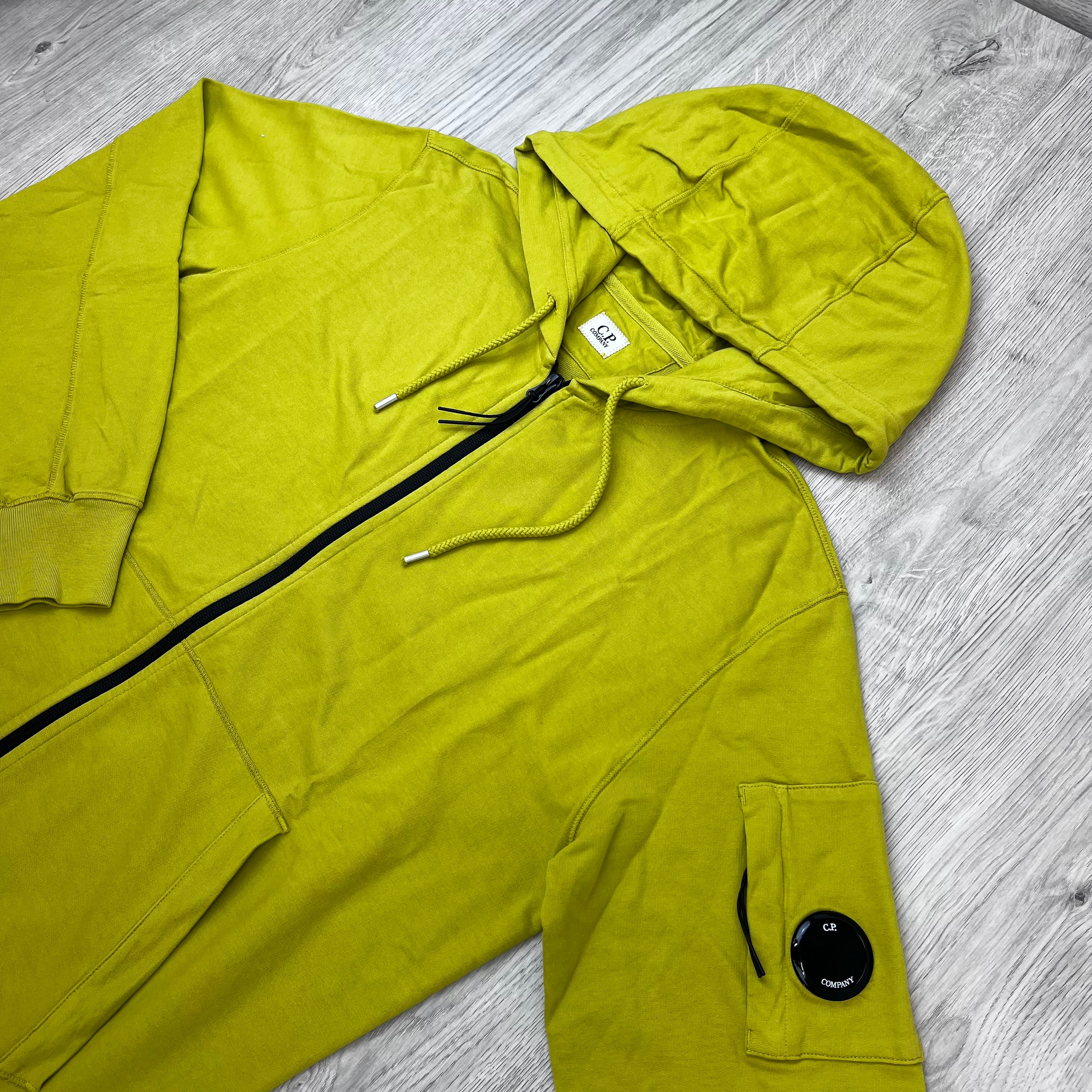 CP Company Light Fleece Zip Hoodie - Antique Moss
