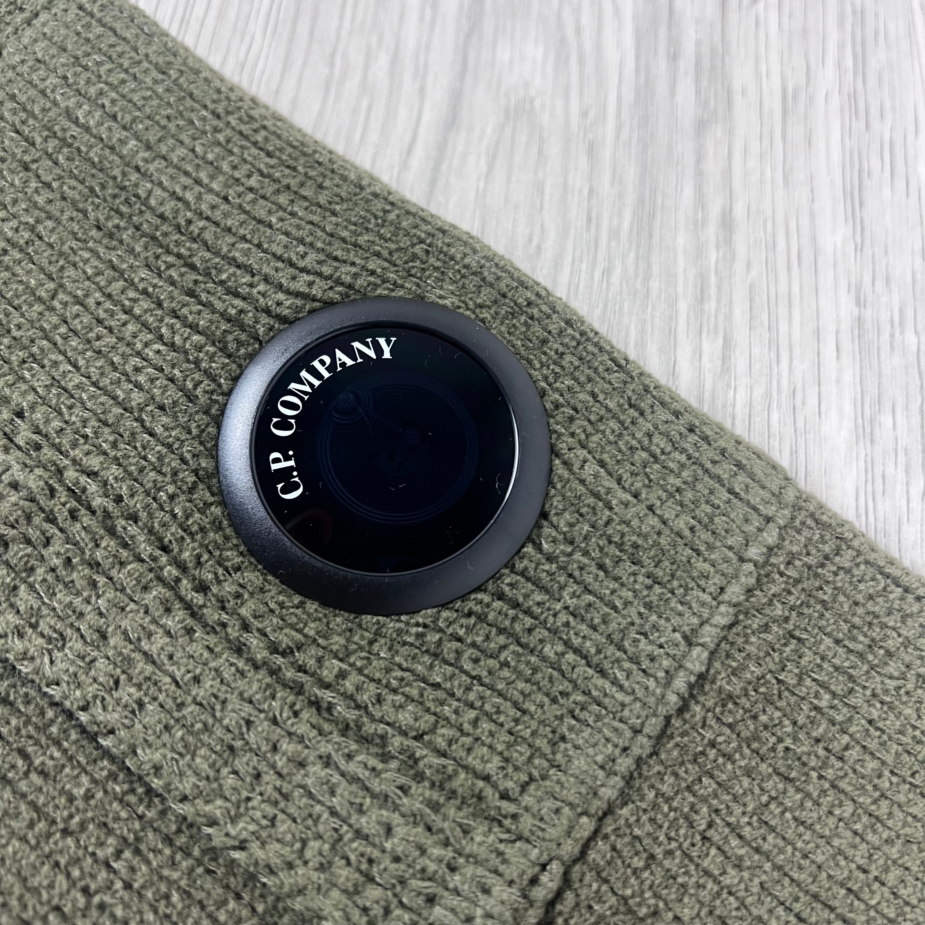 CP Company Chenille Knit Polo - Ivy Green