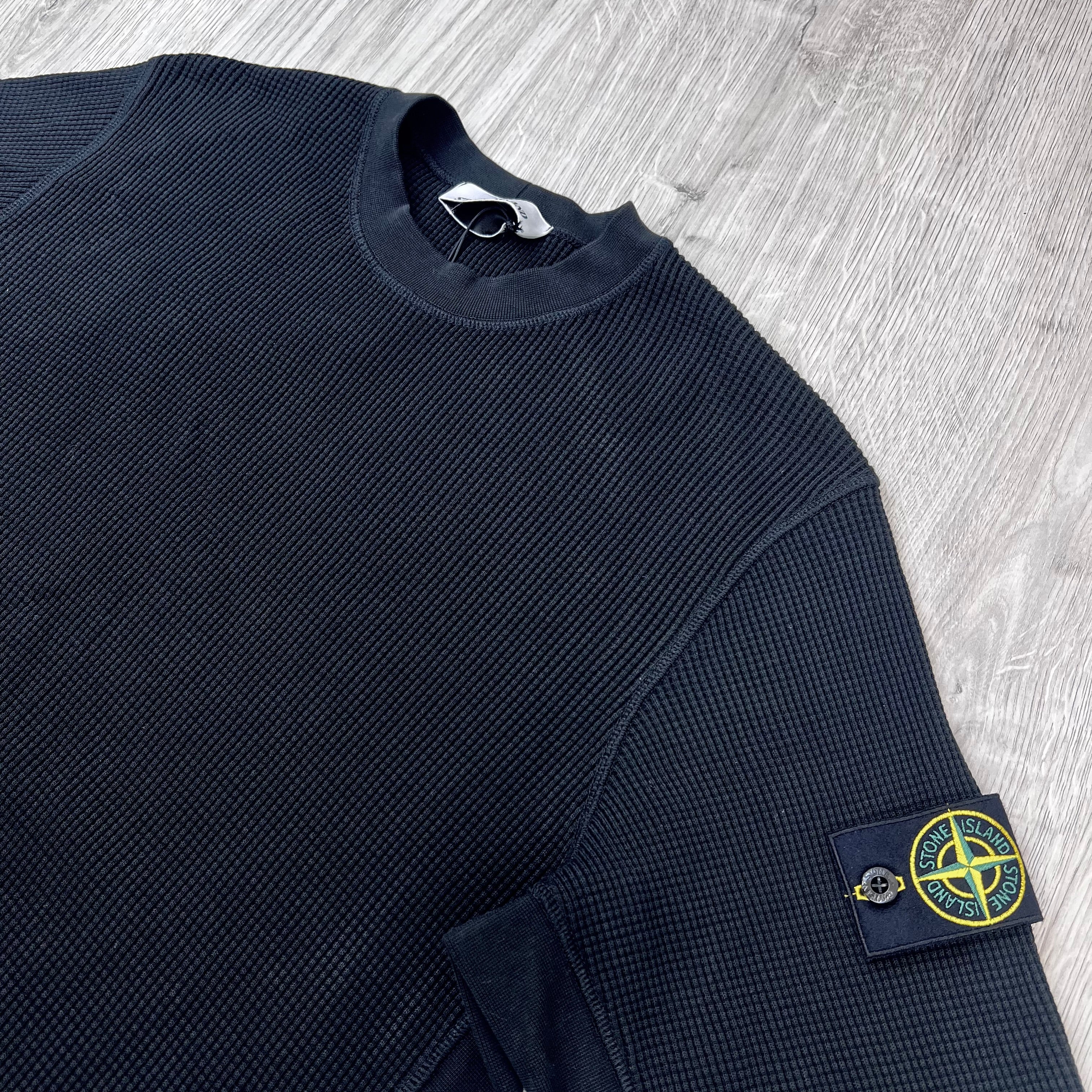 Stone Island Waffle Sweatshirt - Black