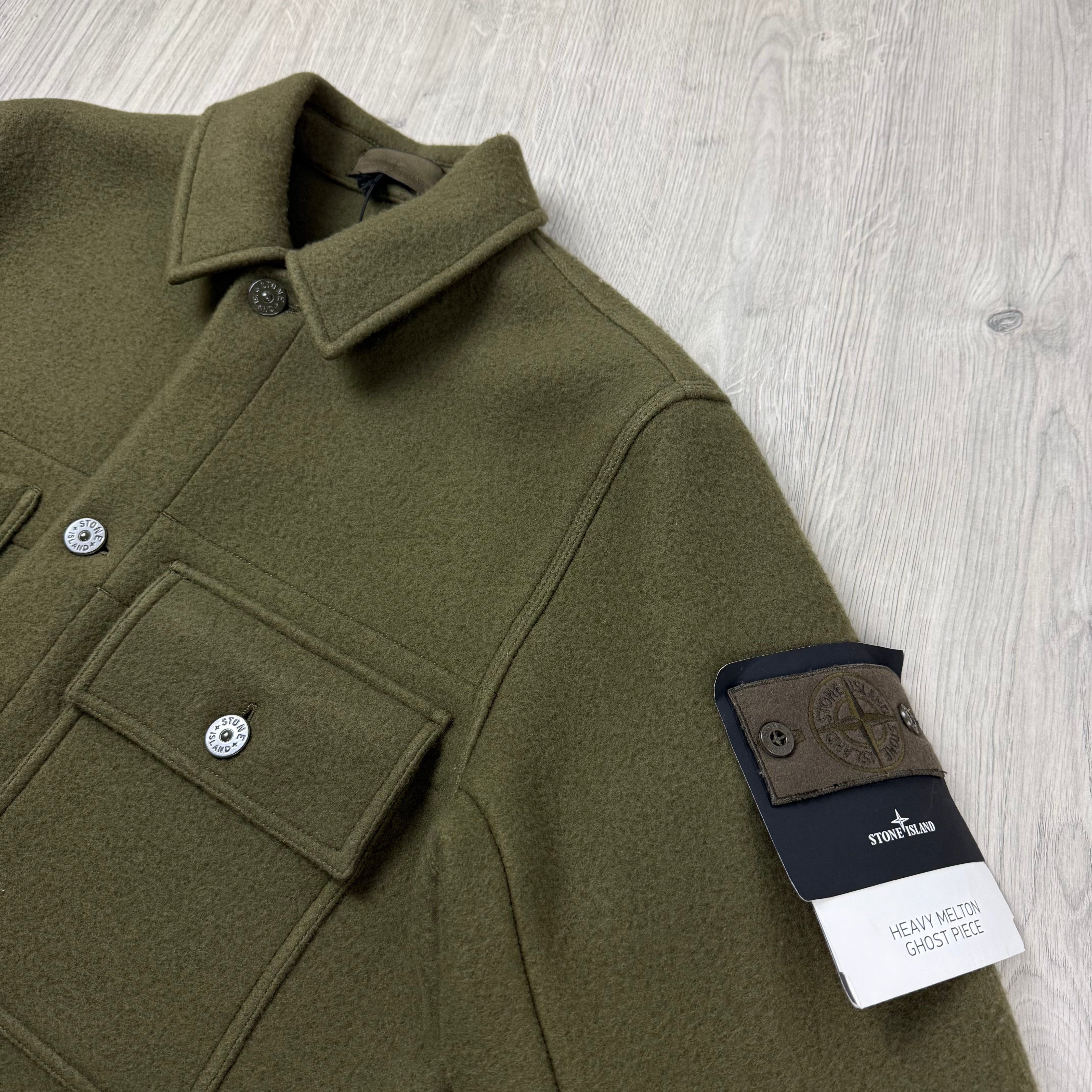 Stone Island Ghost Melton Jacket - Military