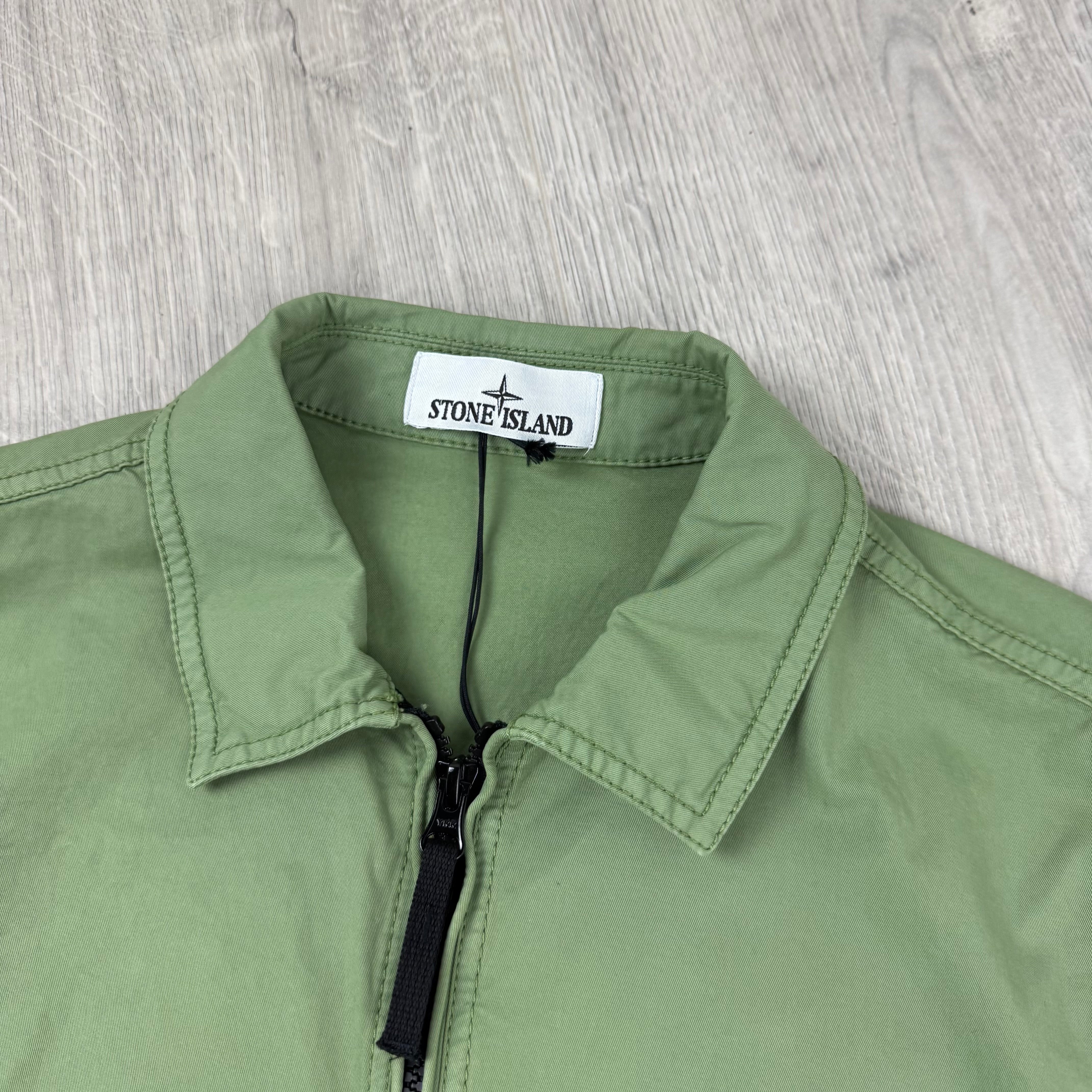 Stone Island Zip Overshirt - Sage