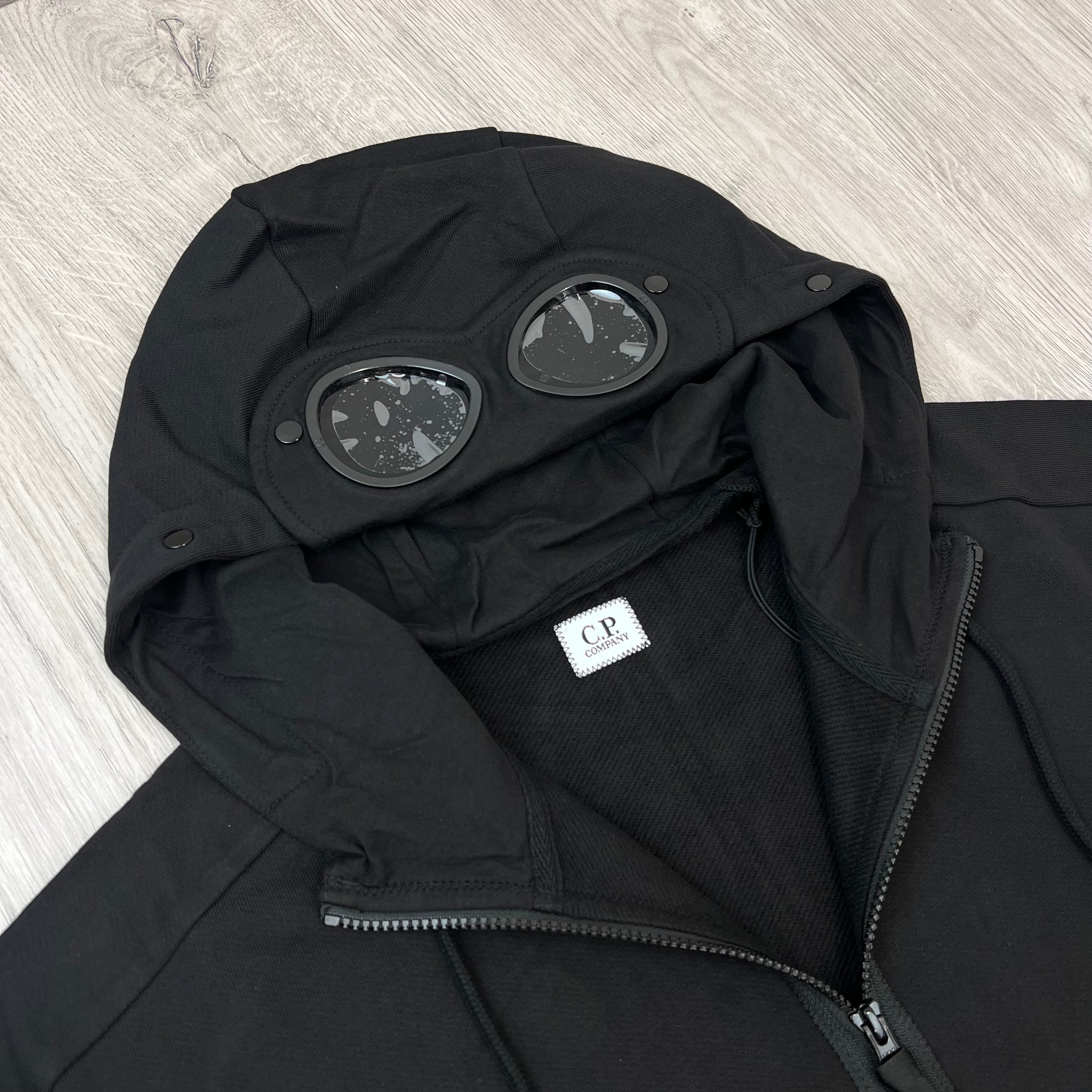 CP Company Raised Fleece Goggle Hoodie - Black