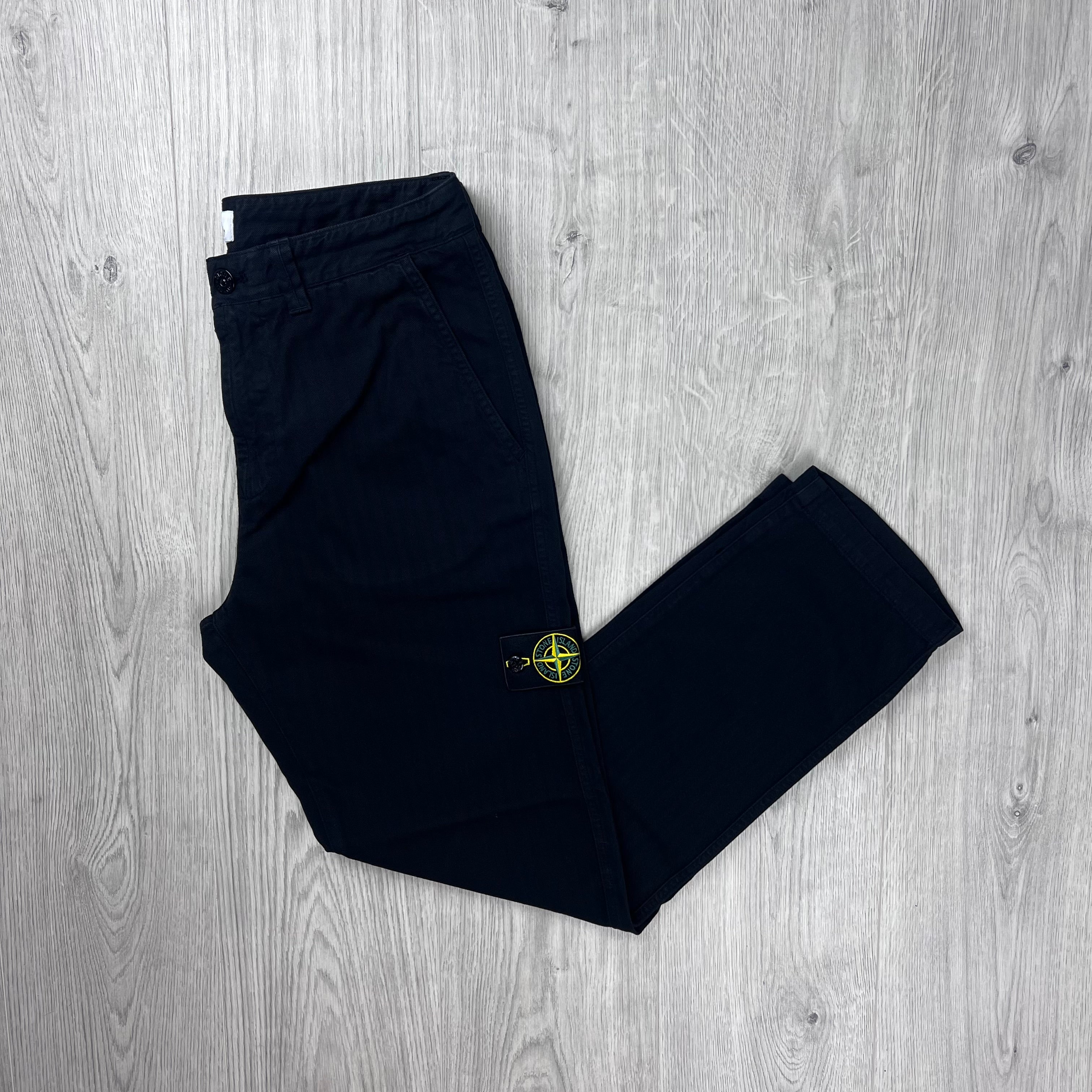 Stone Island Herringbone Trousers - Black