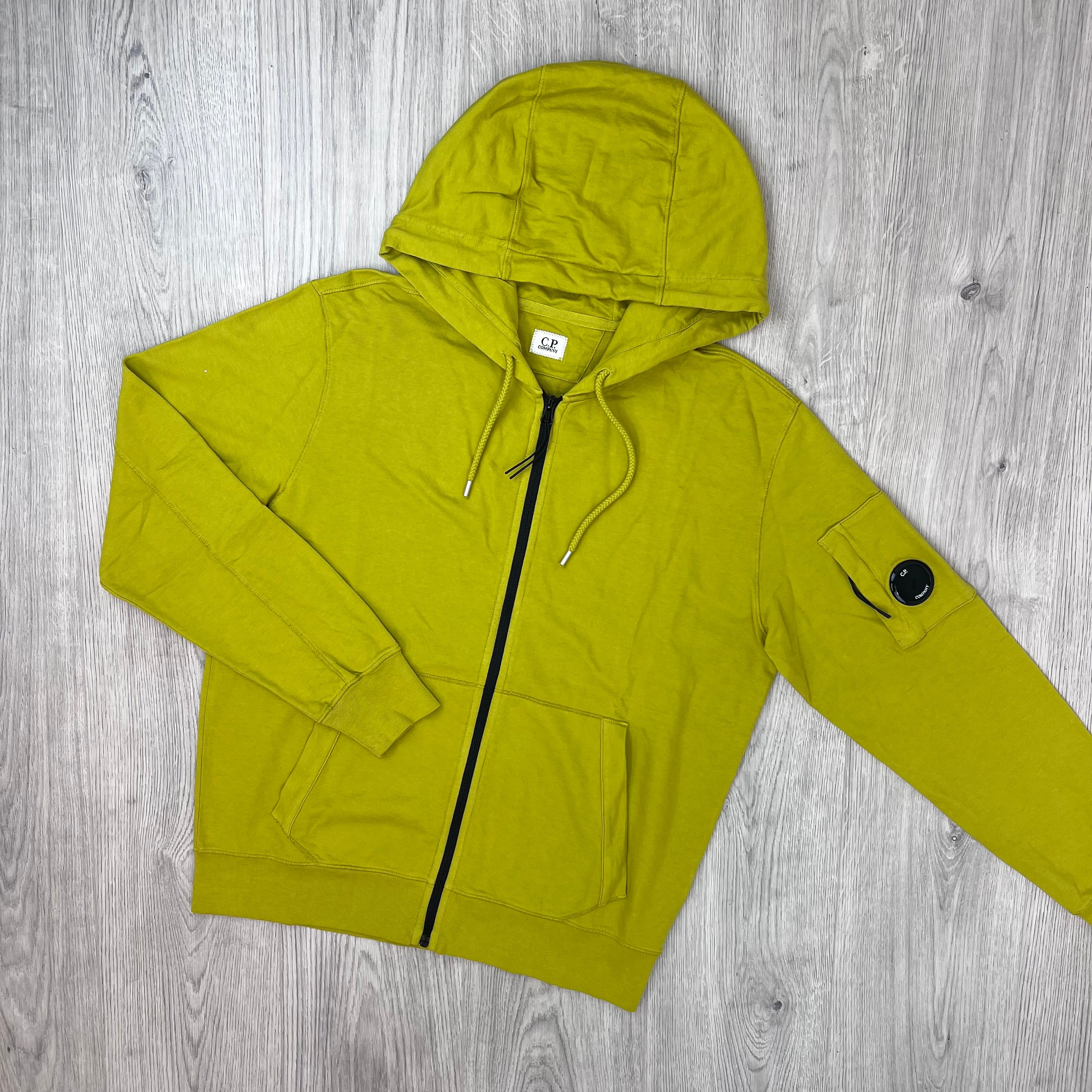 CP Company Light Fleece Zip Hoodie - Antique Moss