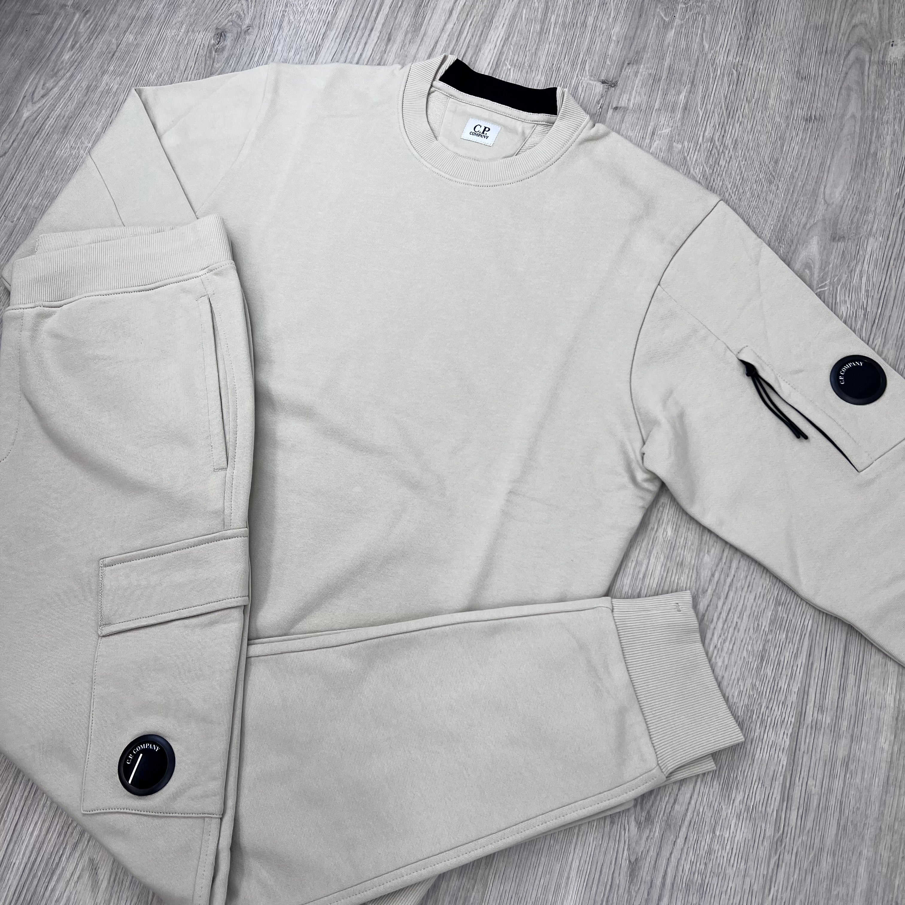 CP Company Raised Fleece Tracksuit - Silver Birch