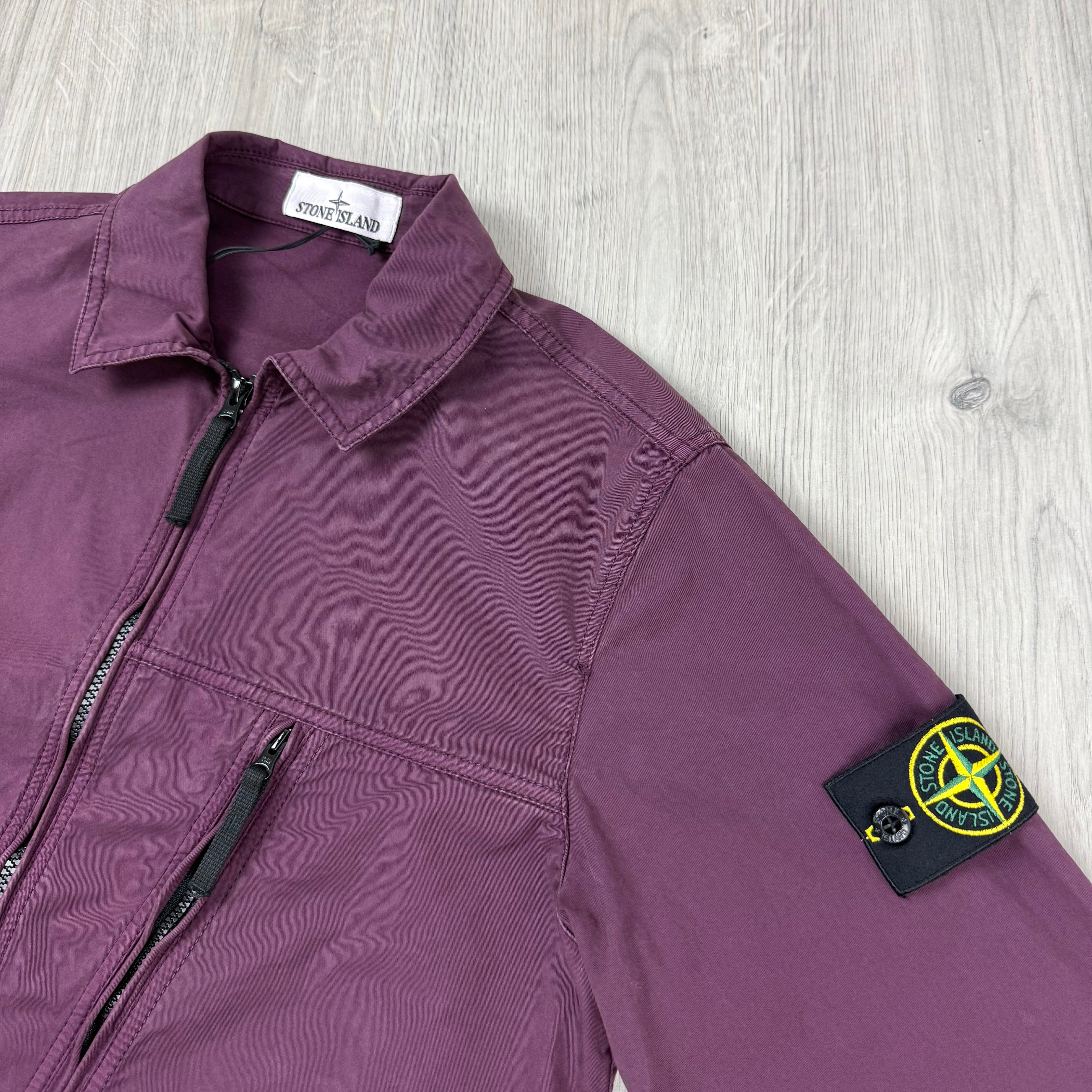 Stone Island Zip Overshirt - Amaranth