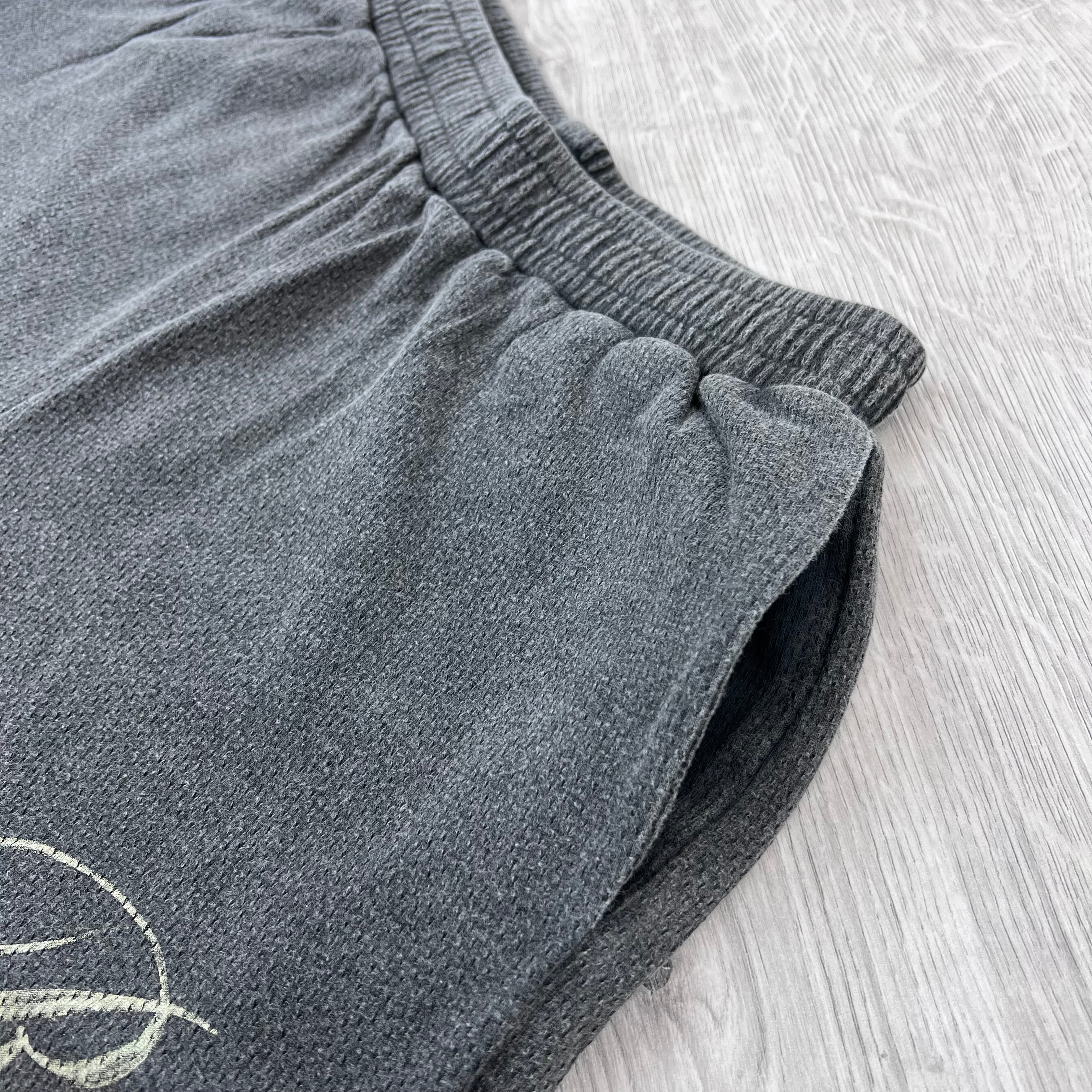 Represent Owners Club Script Mesh Shorts in Vintage Grey - Pocket close up.