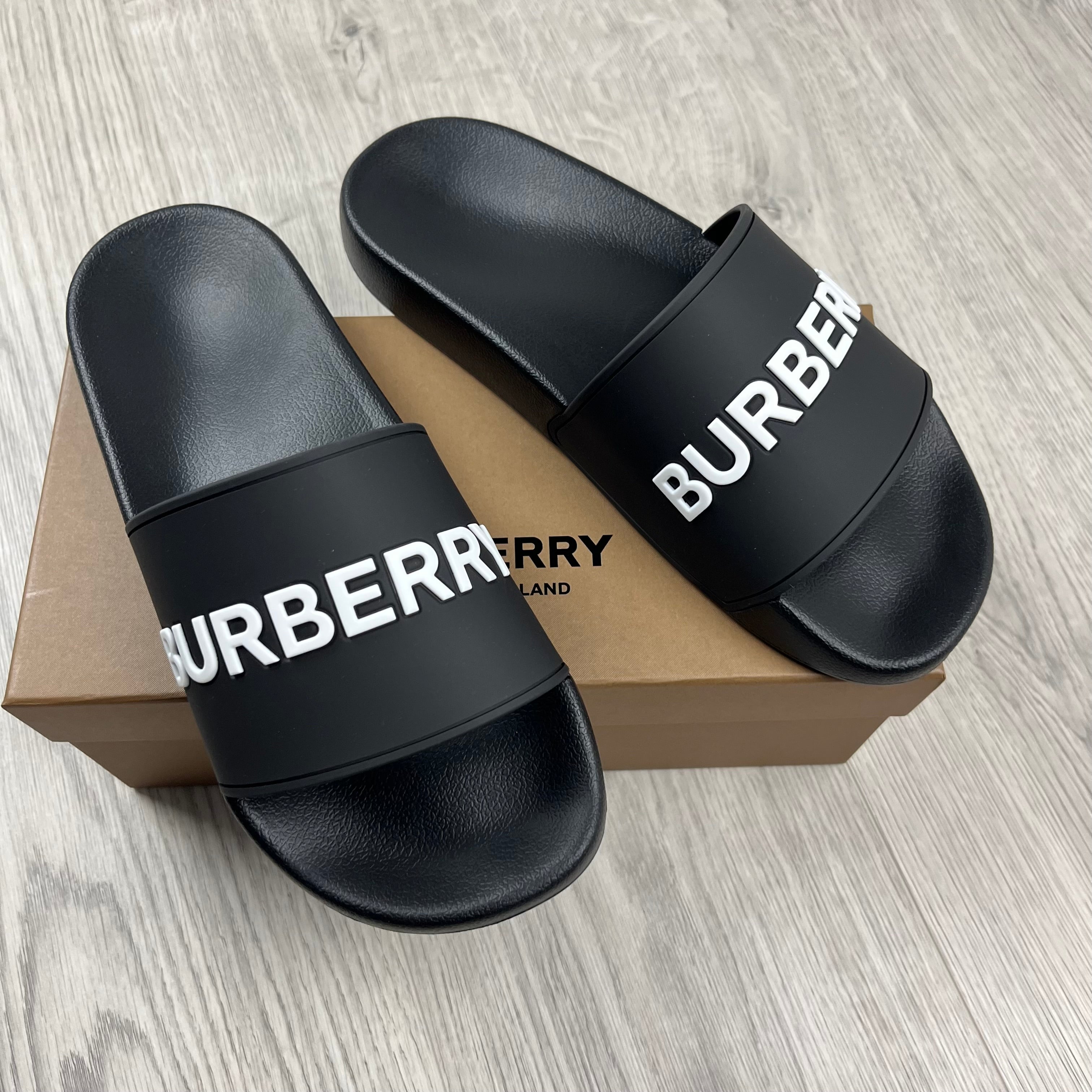 Burberry 'Furley' Slides - Black