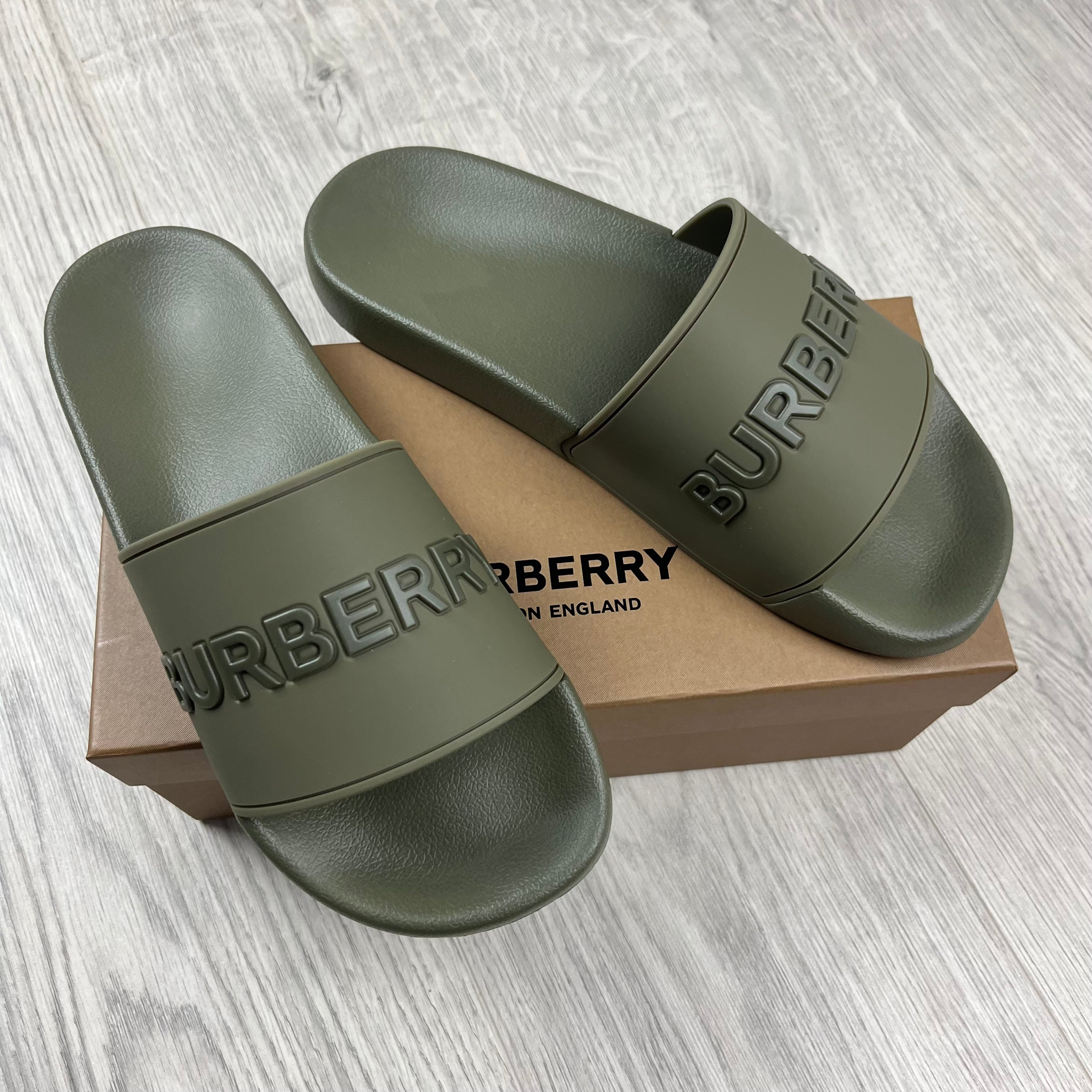Burberry 'Furley' Slides - Khaki